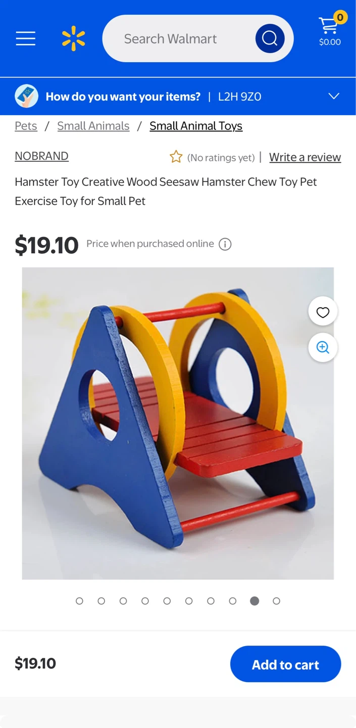 Wooden Seesaw Hamster Chew Toy for Small Pets
