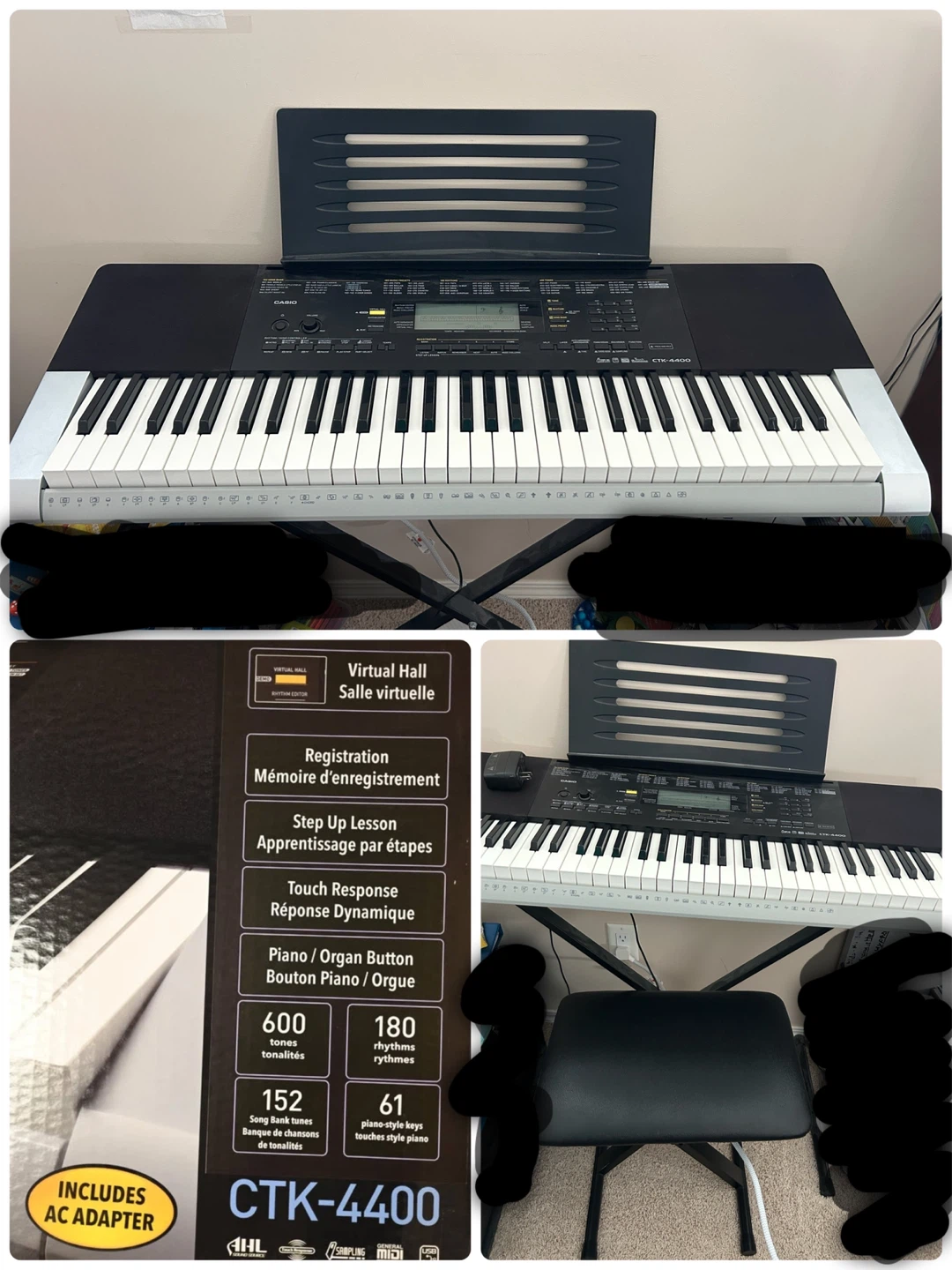 Casio CTK-4400 Keyboard with Stand and Bench