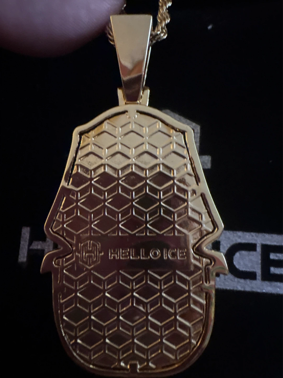 New 18K Gold SS Hello Ice King Tut Pendant Necklace - photo 2