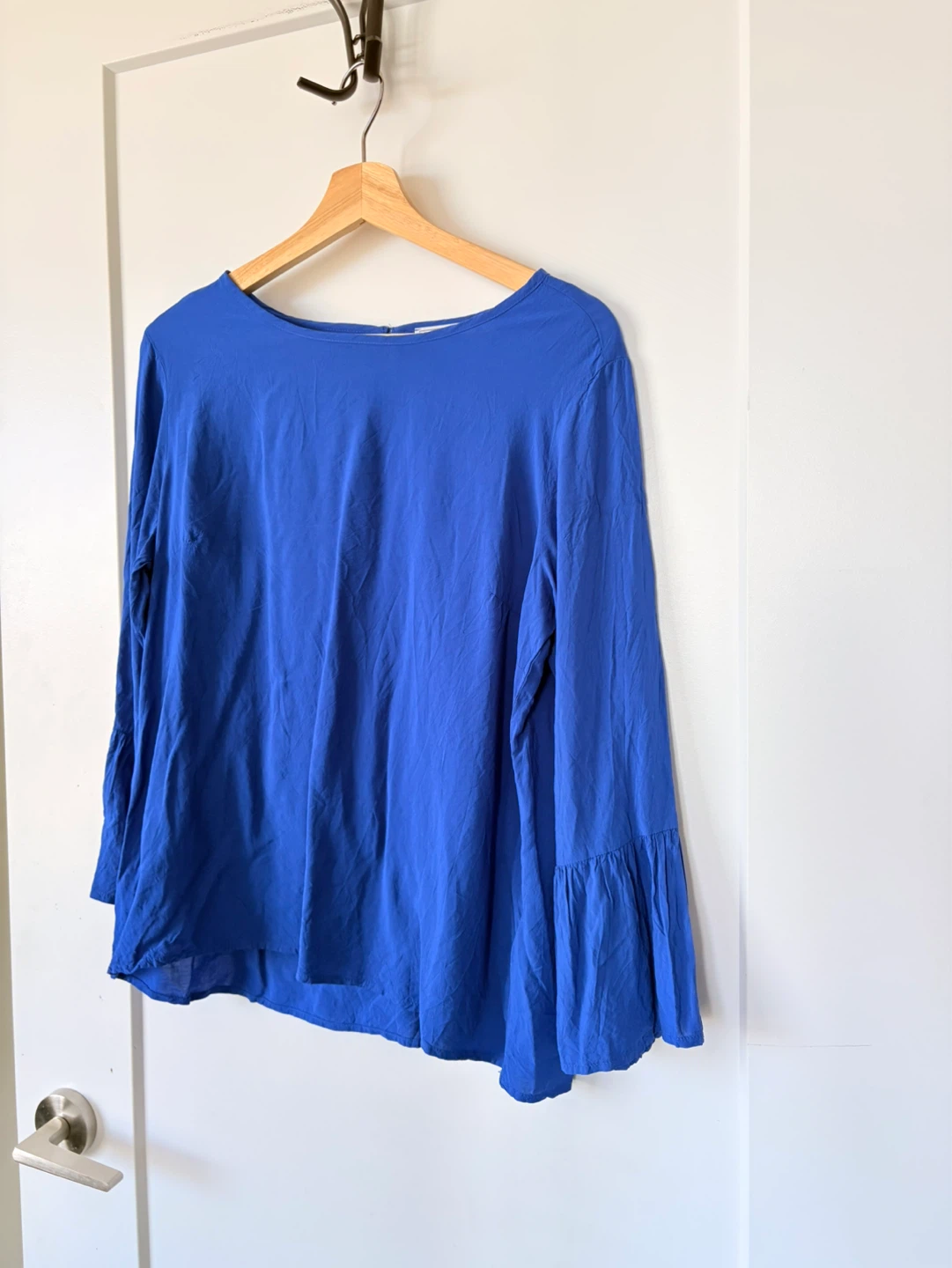Royal Blue Bell Sleeve Top