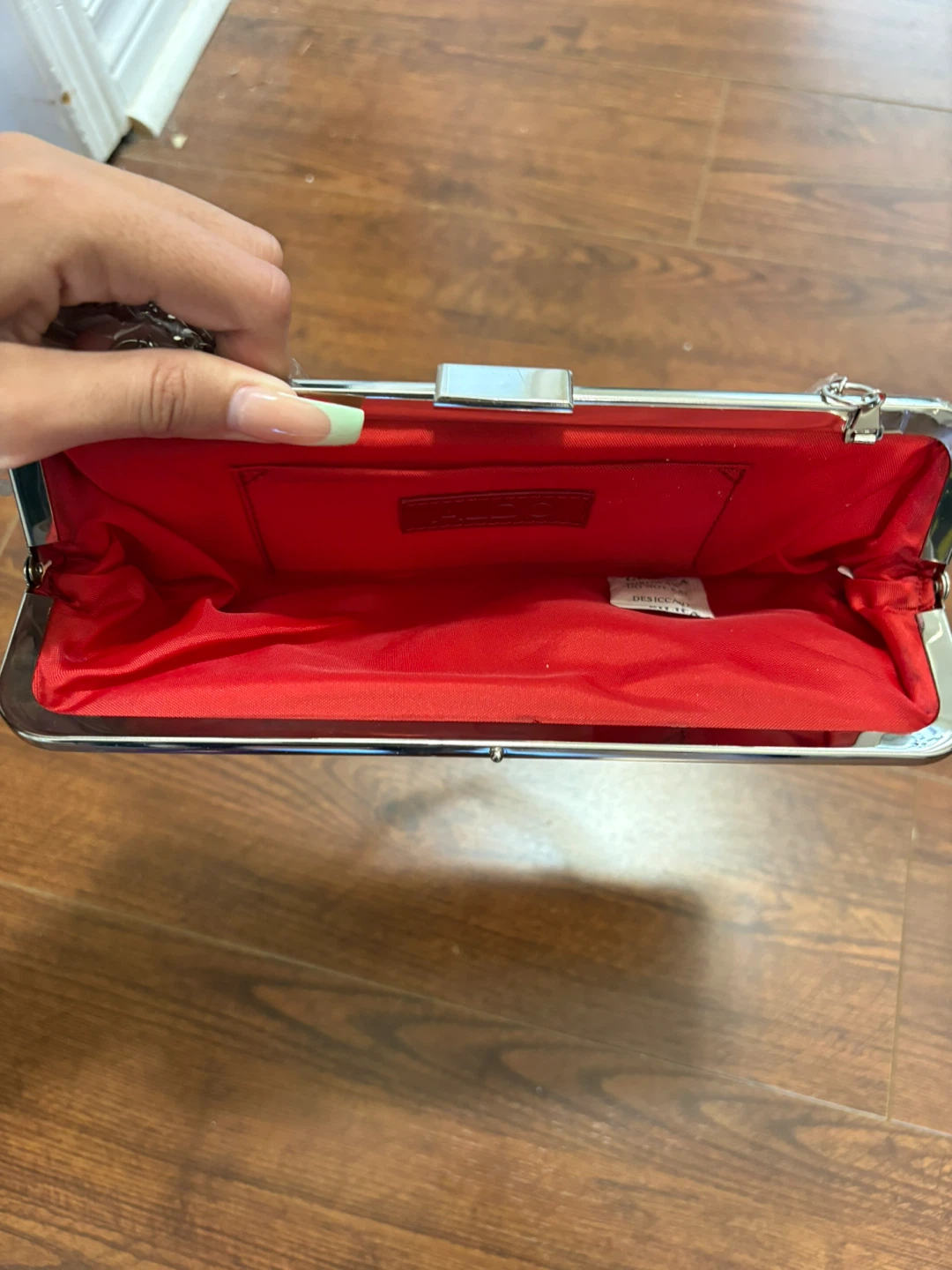Aldo Red Clutch with Silver Chain - photo 3