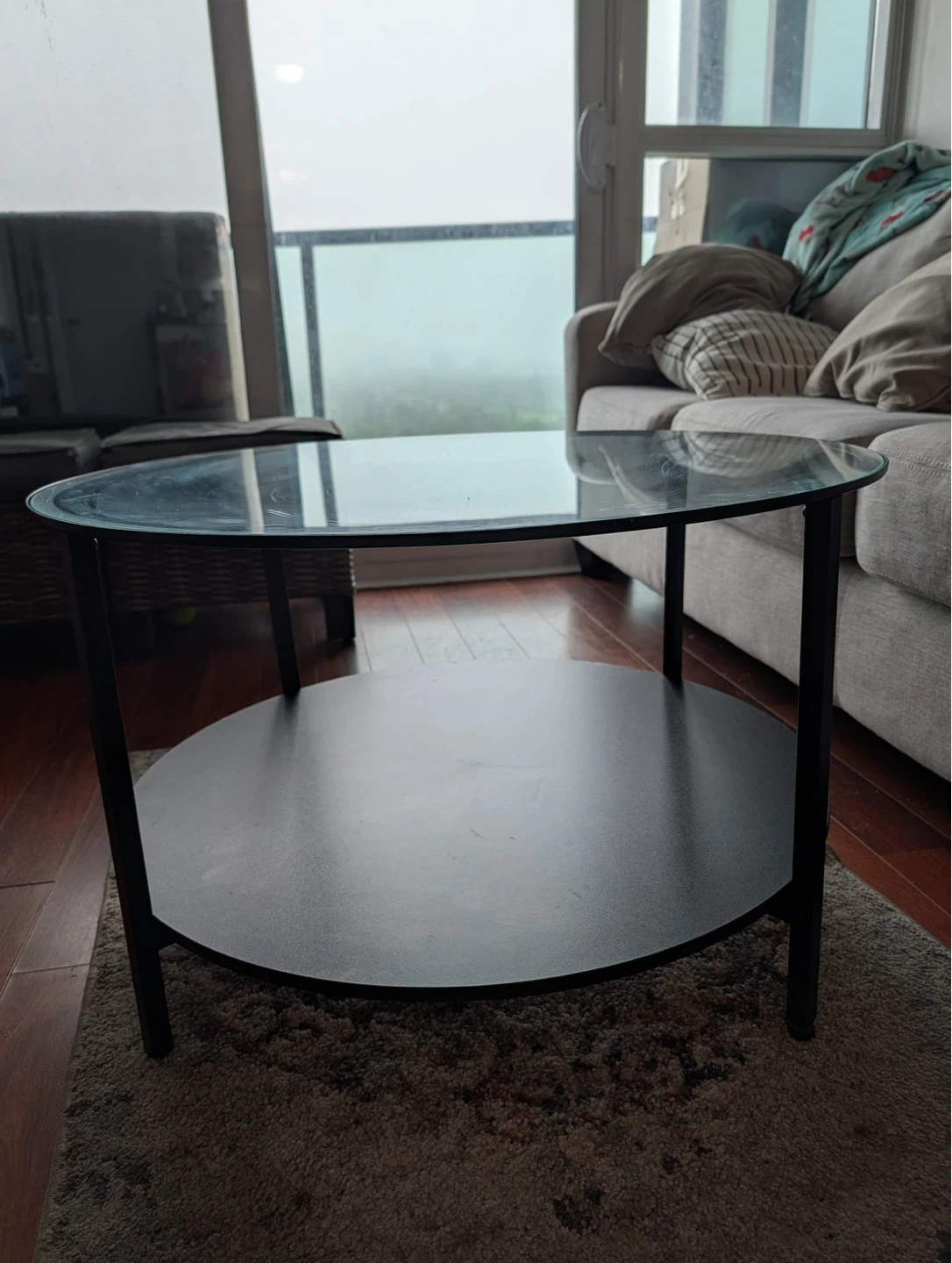 Round Coffee Table with Glass Top - photo 2