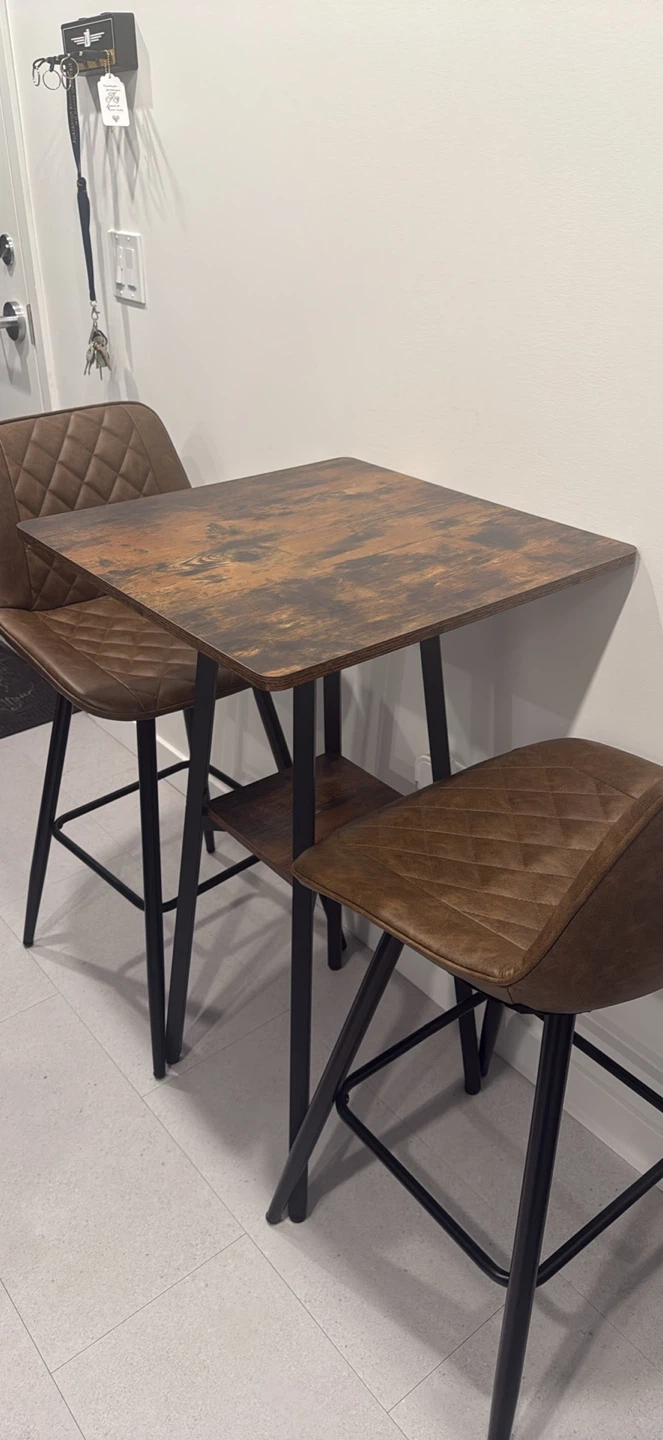 Square Bar Table and 2 Chairs Set - photo 2