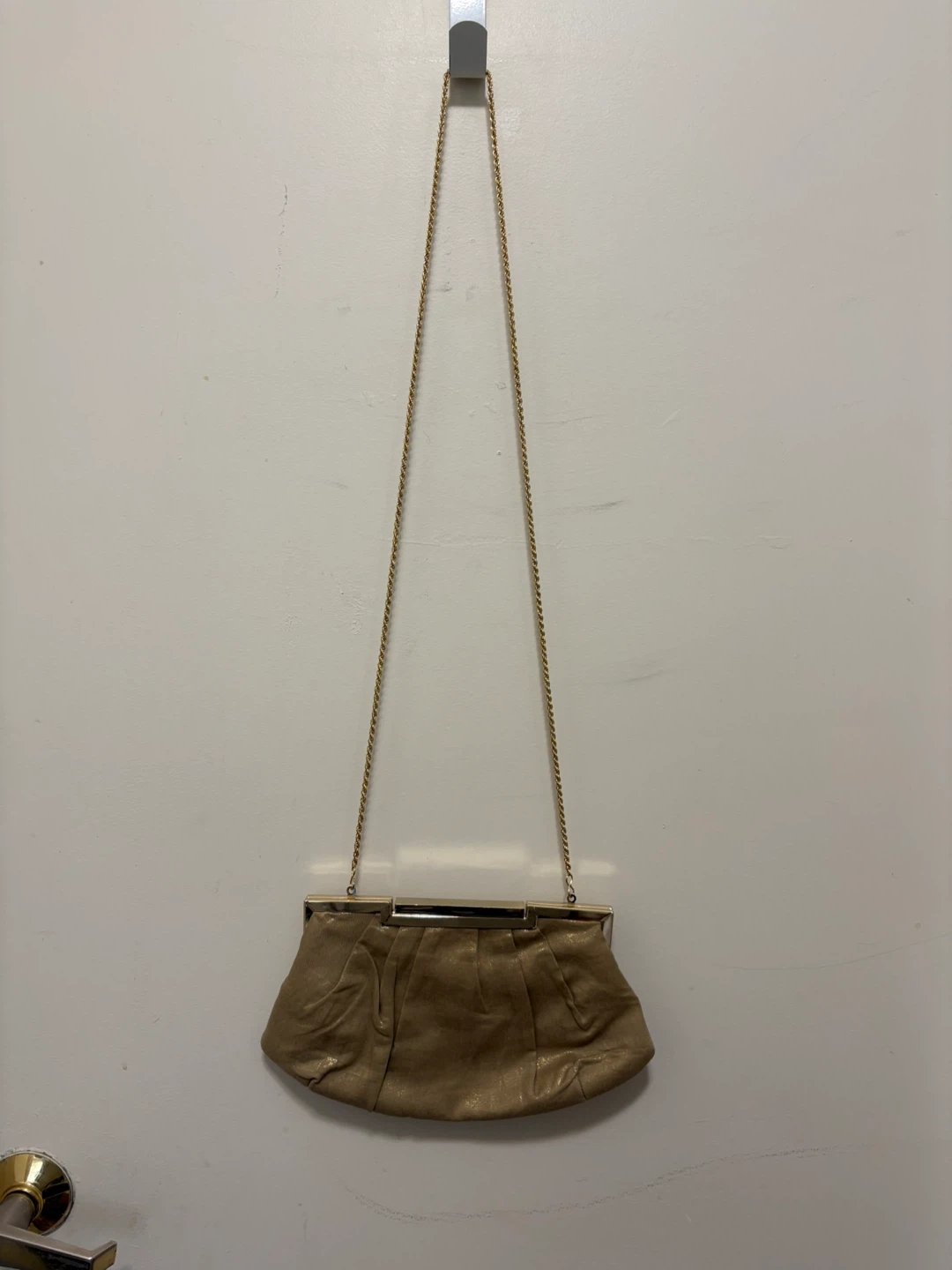 Le Château Gold Clutch with Chain Strap