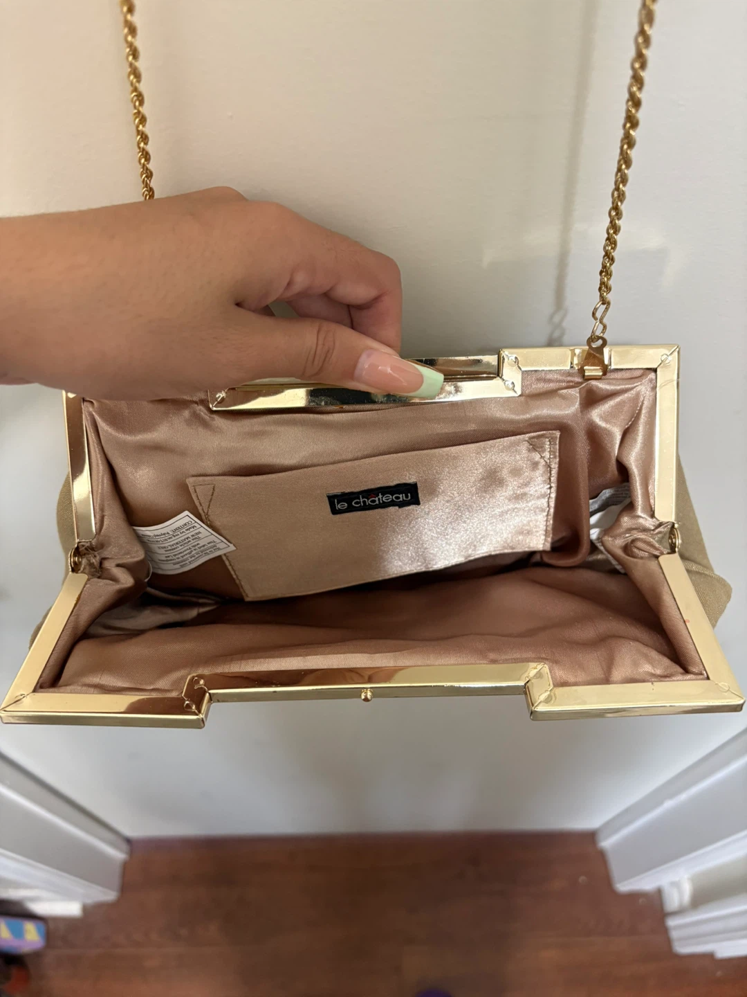 Le Château Gold Clutch with Chain Strap - photo 2