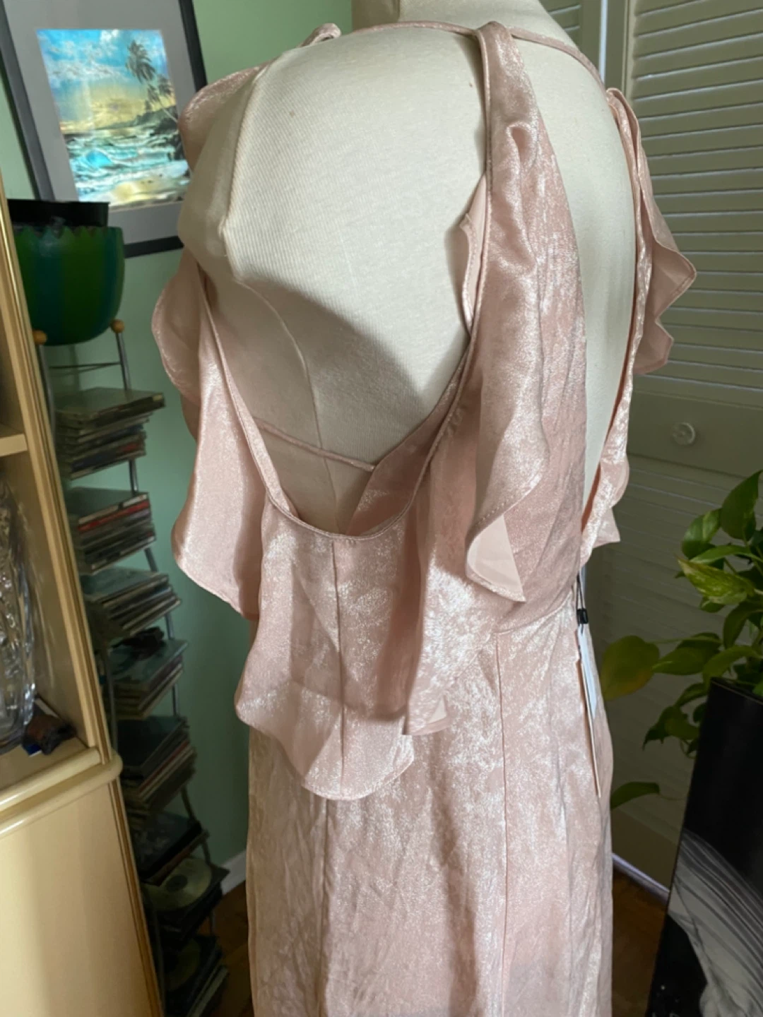 Light Pink Maxi Dress with Ruffle Sleeves - photo 4