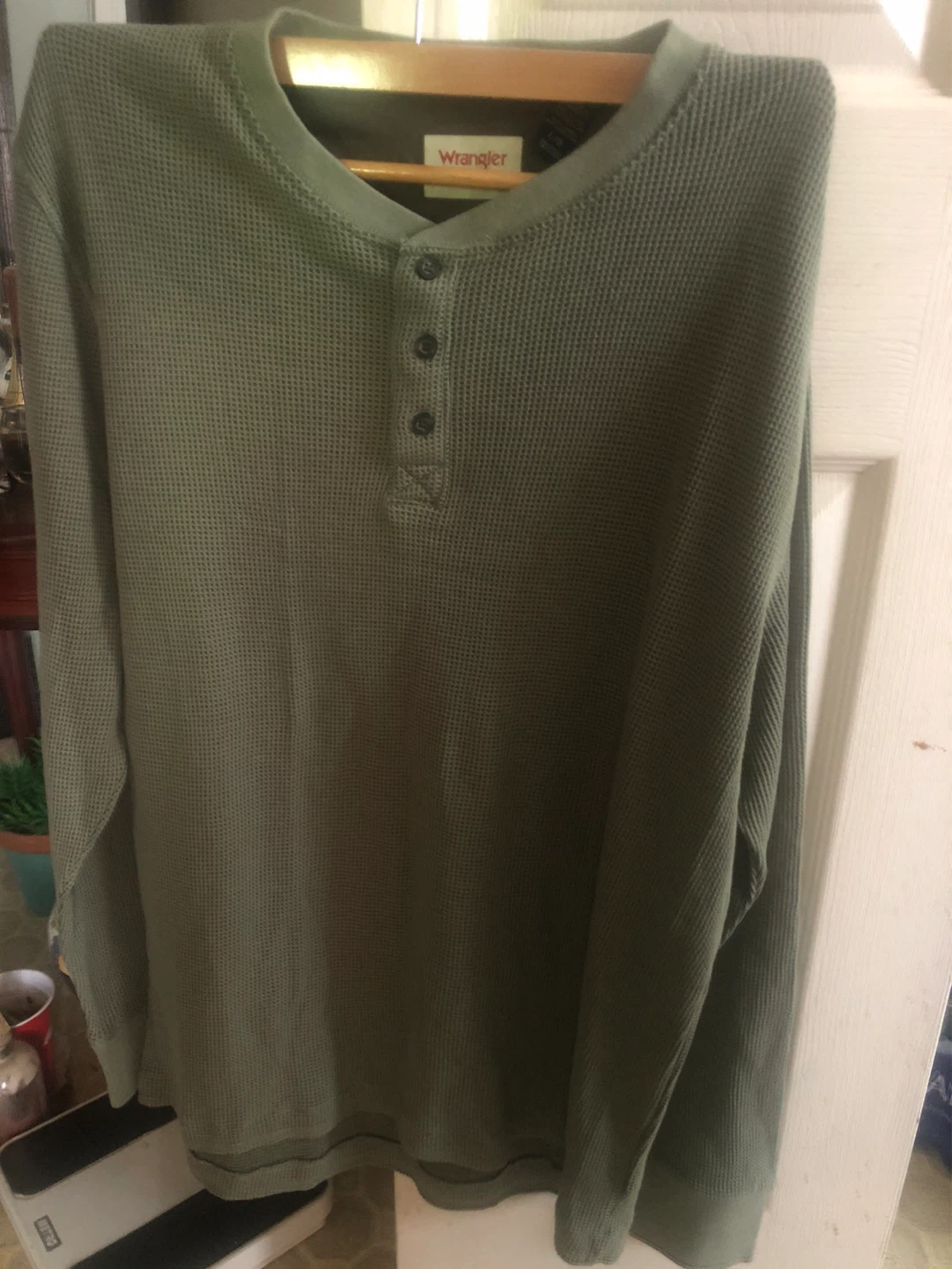 LG size Wrangler Authentics Long Sleeve Henley Shirt