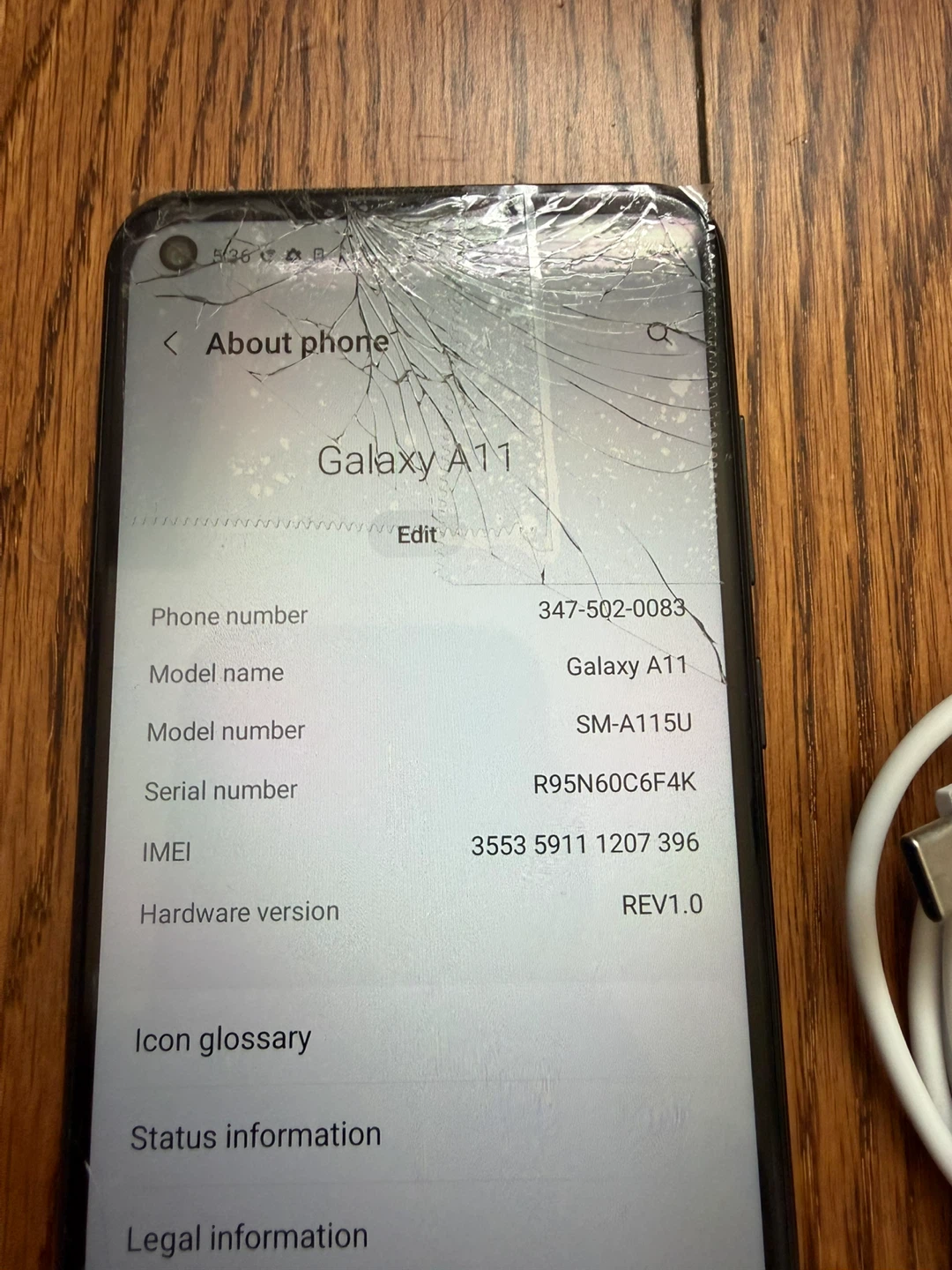 Samsung phone A11 64GB 2020 unlocked cracked screen - photo 2