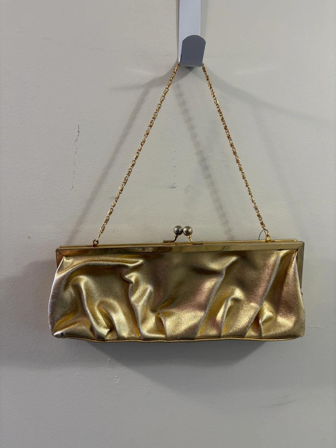Gold Clutch Purse with Chain