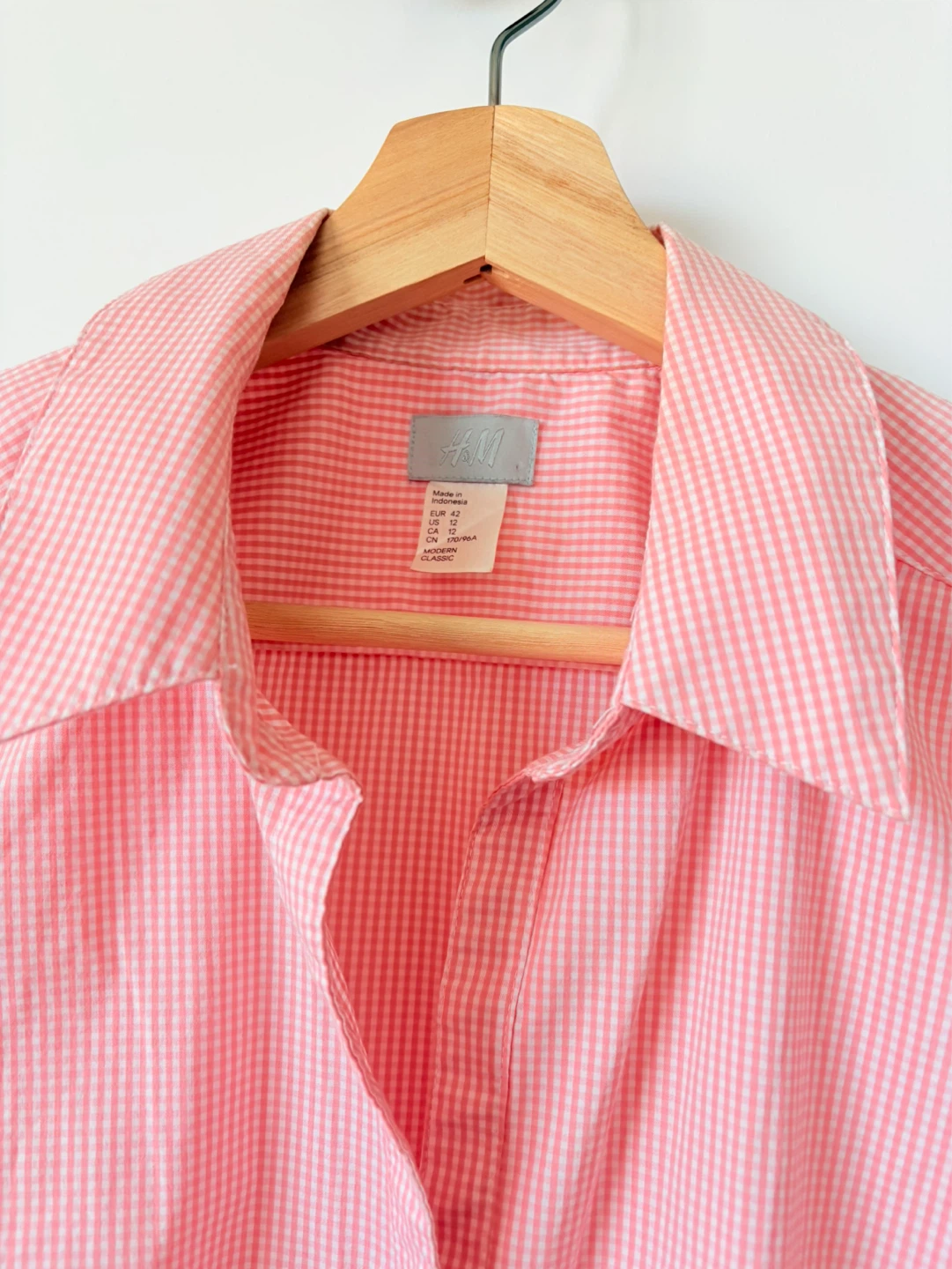 H&M Pink Gingham Button-Up Shirt - photo 2