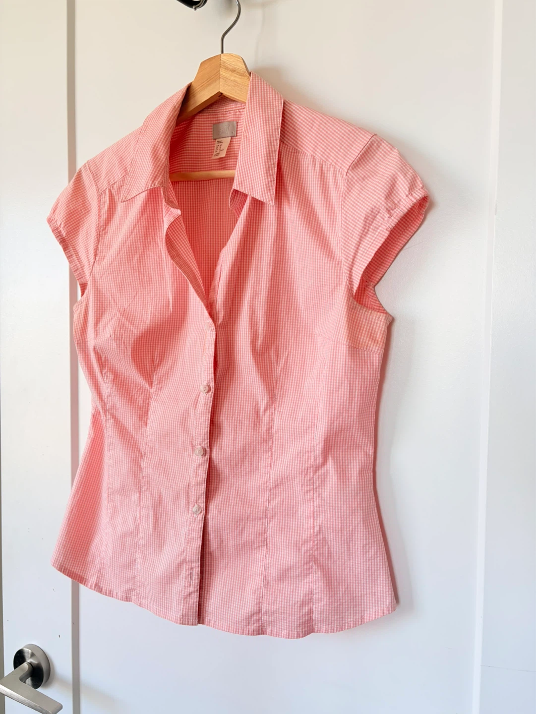 H&M Pink Gingham Button-Up Shirt - photo 3
