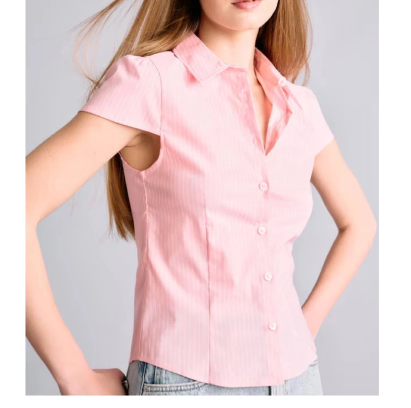 H&M Pink Gingham Button-Up Shirt