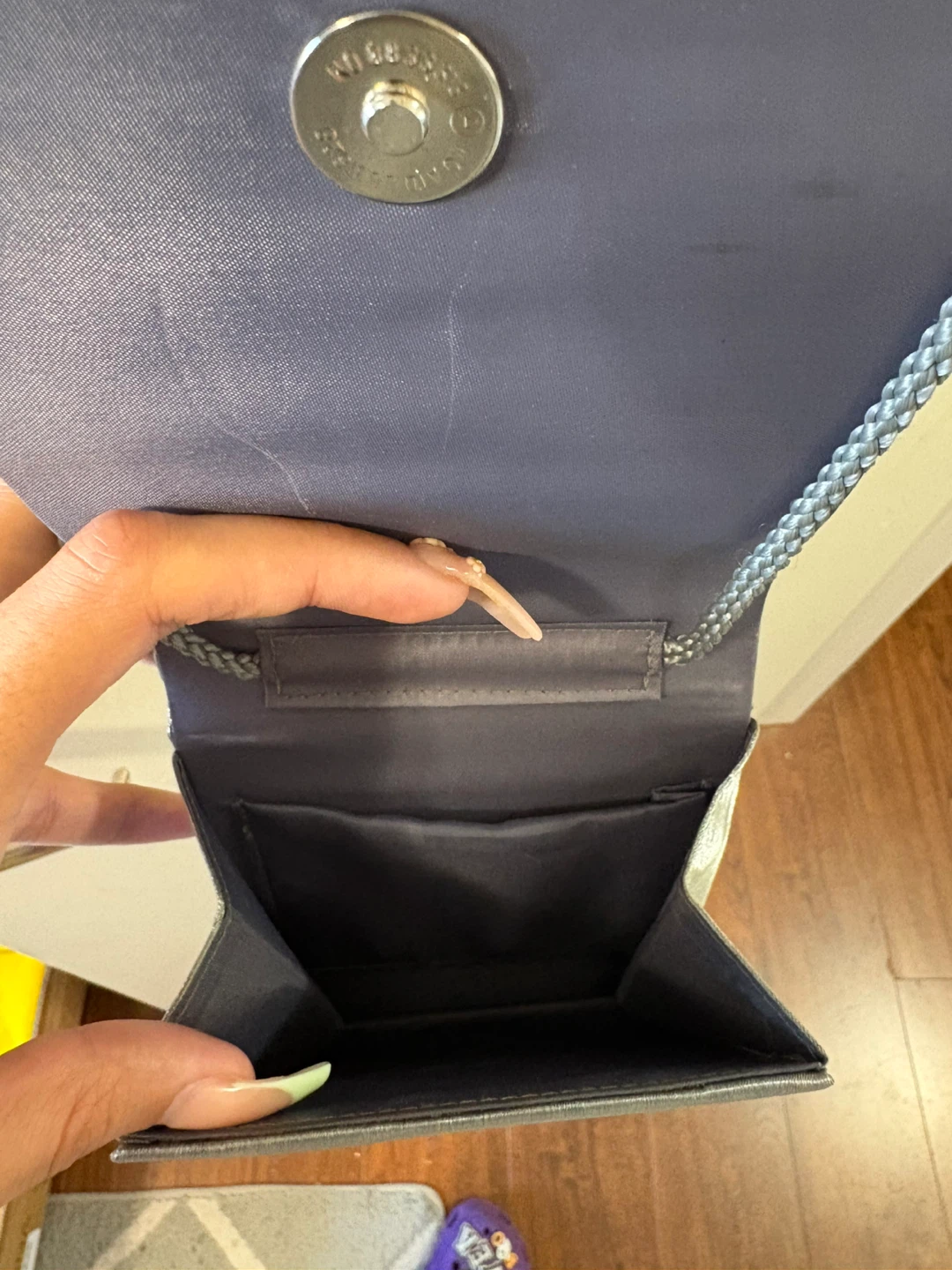 Grey Beaded Shoulder Bag with Chain Strap - photo 3