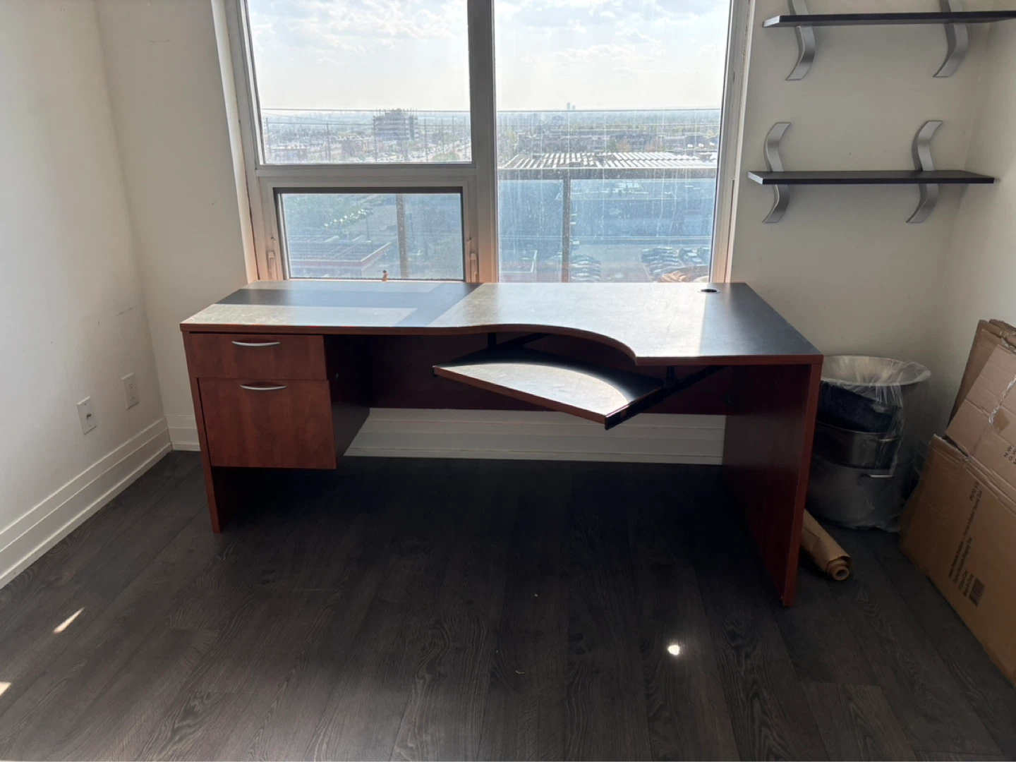 L-Shaped Desk with Keyboard Tray and Drawers - photo 4