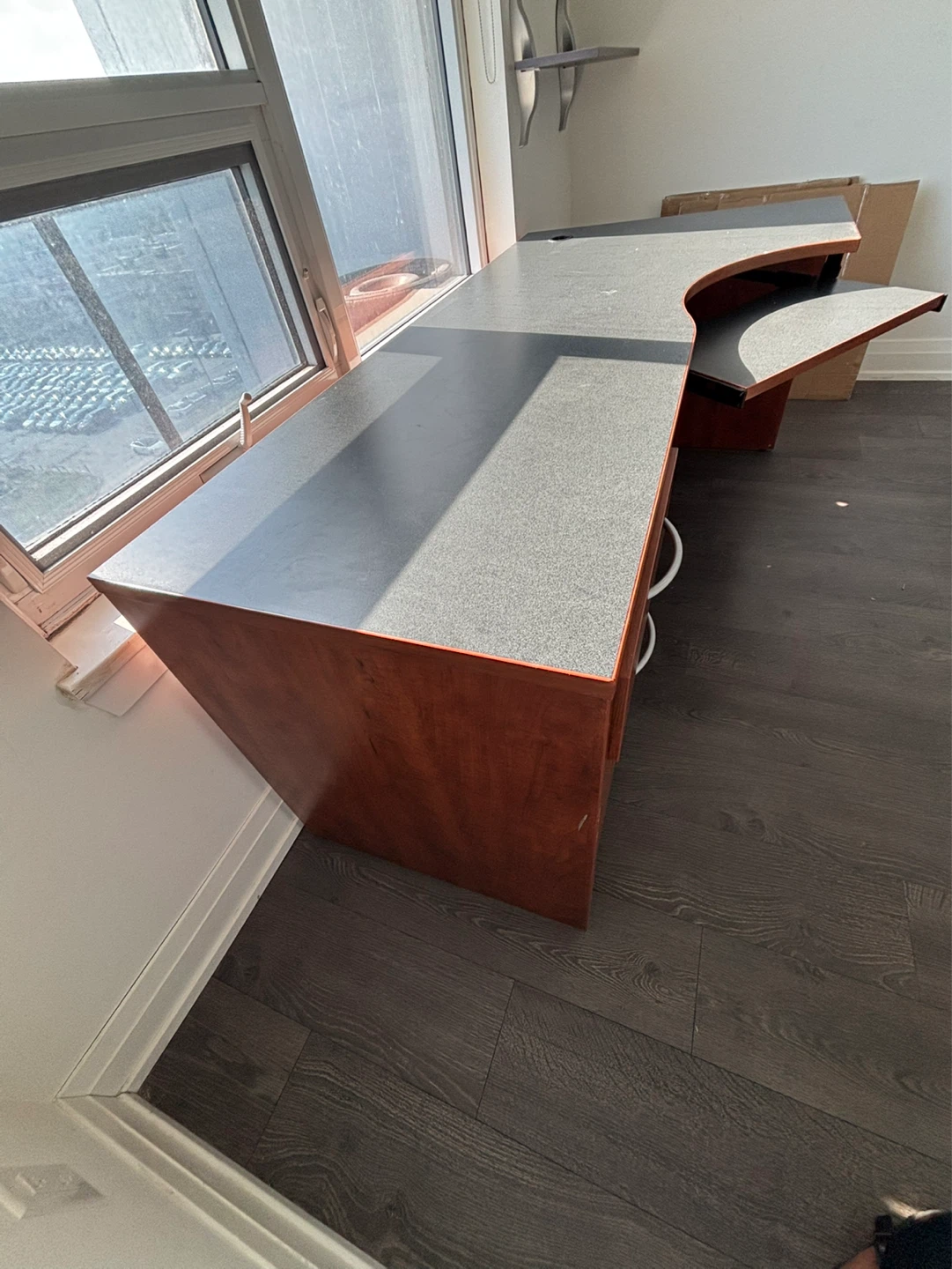 L-Shaped Desk with Keyboard Tray and Drawers - photo 5