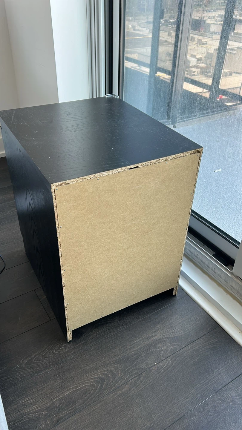 Black 2-Drawer Nightstand - photo 4