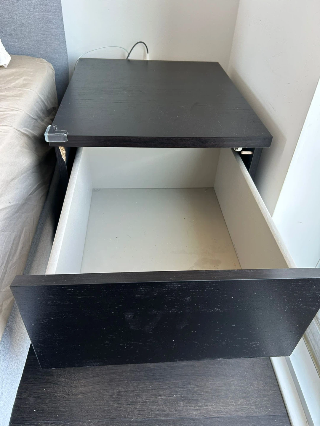 Black 2-Drawer Nightstand - photo 3