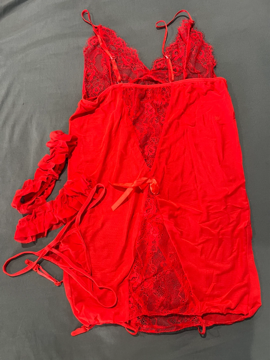 Red Lace Babydoll Lingerie - photo 2