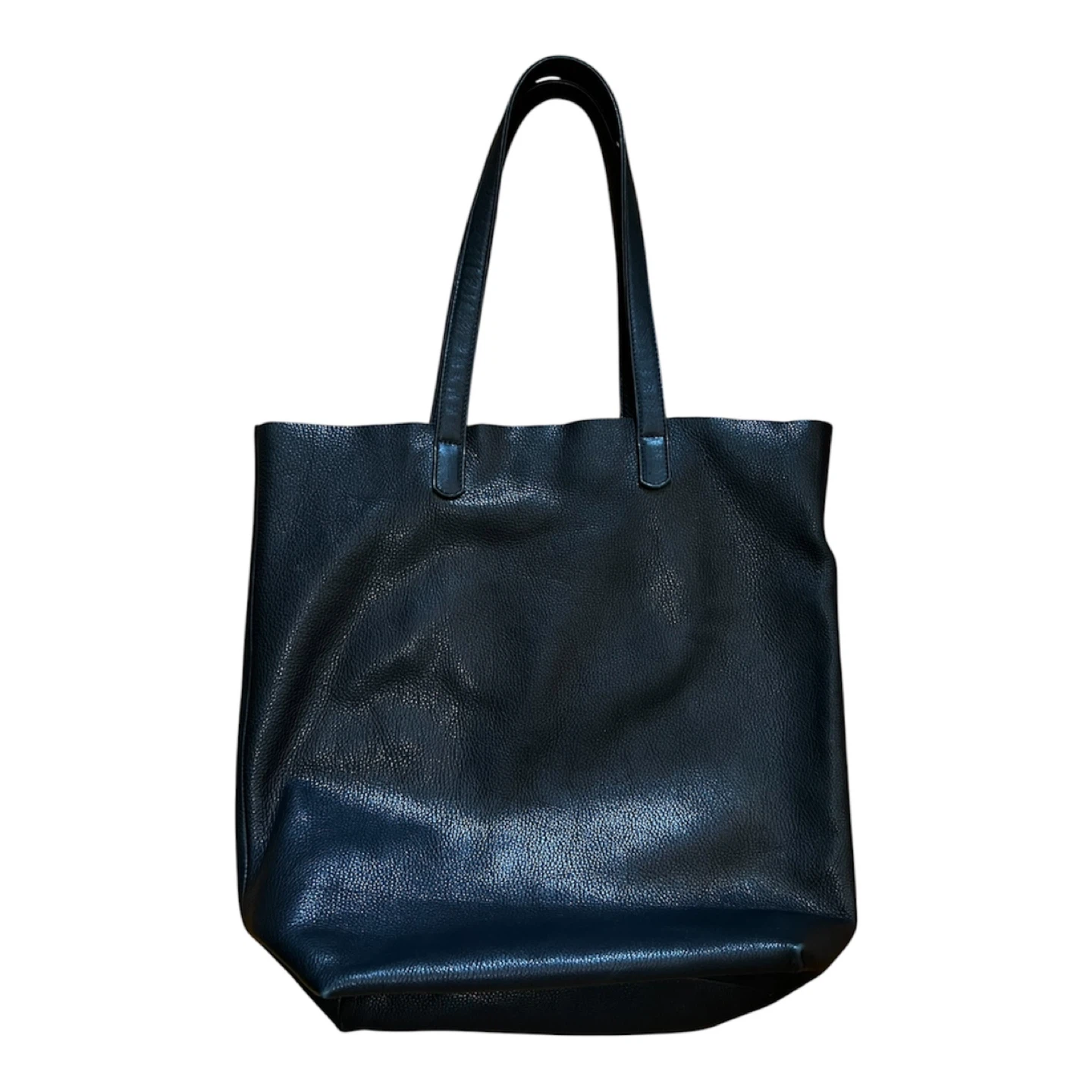 BAGGU Black Leather Tote Bag - photo 2