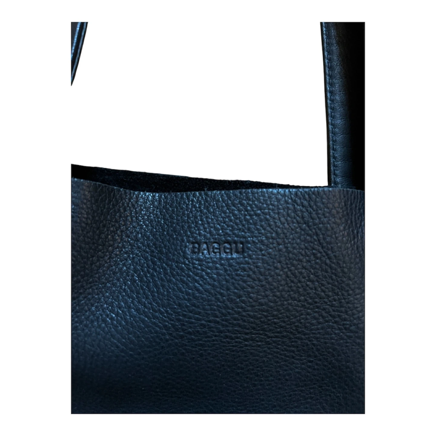 BAGGU Black Leather Tote Bag - photo 3