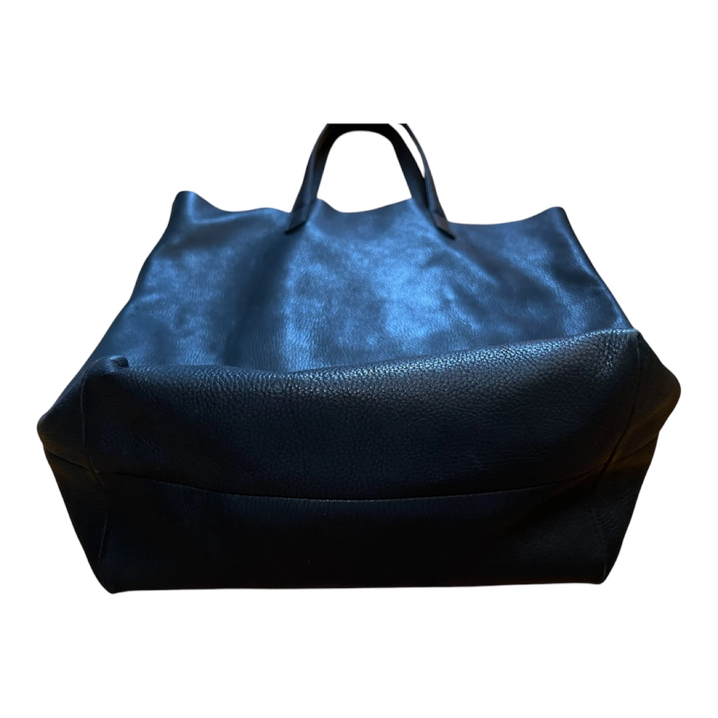 BAGGU Black Leather Tote Bag - photo 4