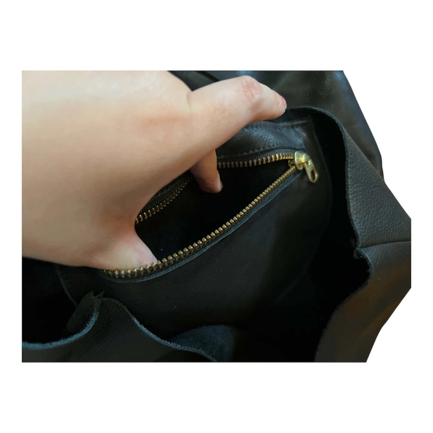 BAGGU Black Leather Tote Bag - photo 5