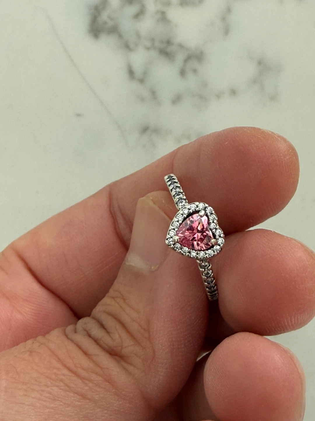 Pandora Pink Heart Ring Size 54