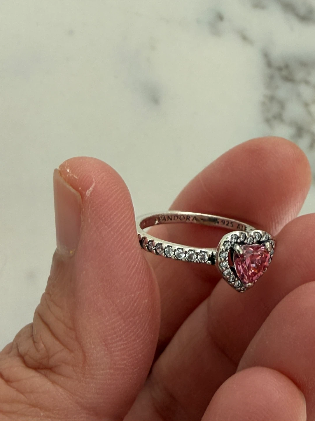 Pandora Pink Heart Ring Size 54 - photo 2