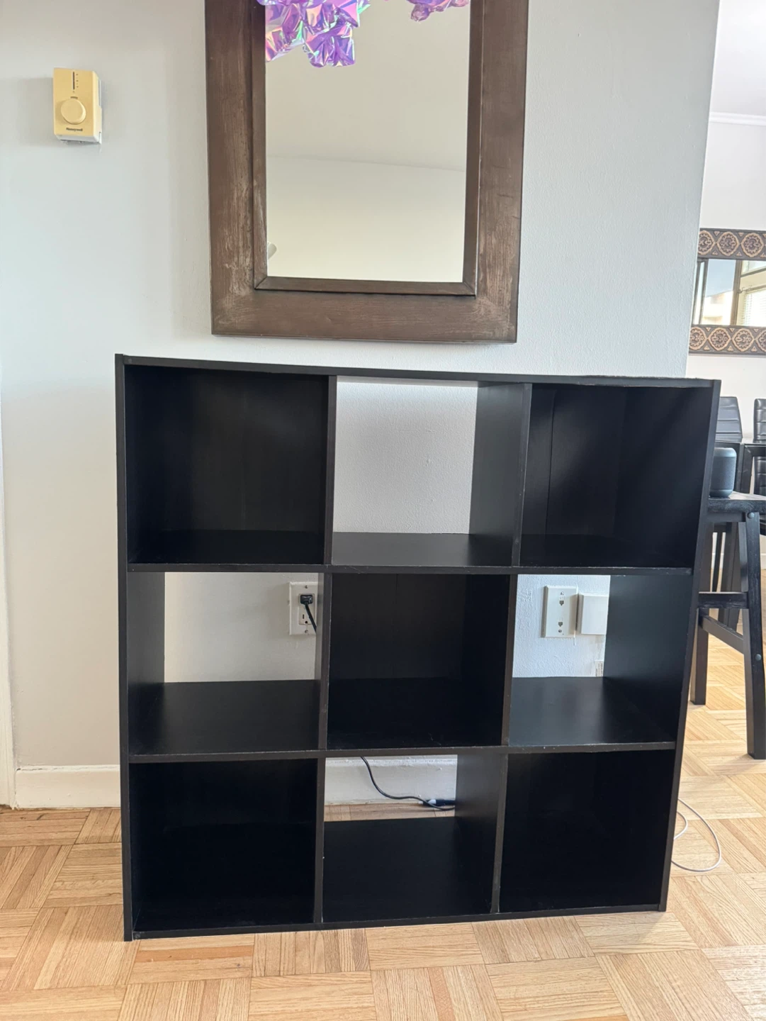 Black Cube Storage Shelf Unit - 9 Cubes