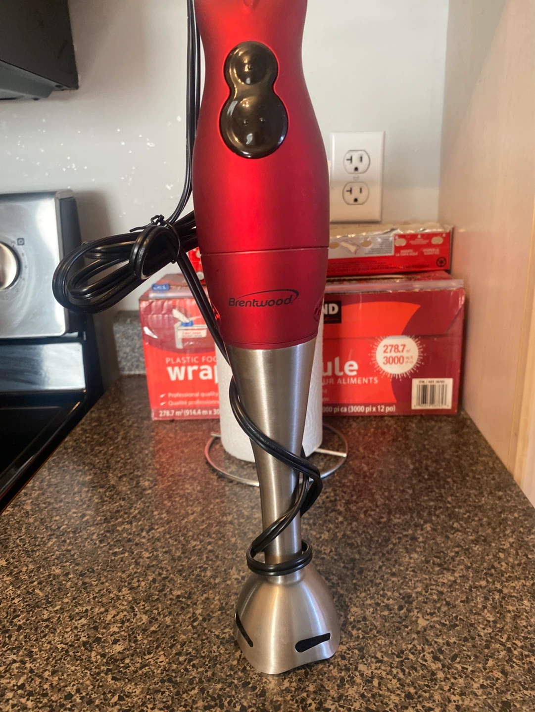 Brentwood Immersion Blender - Red