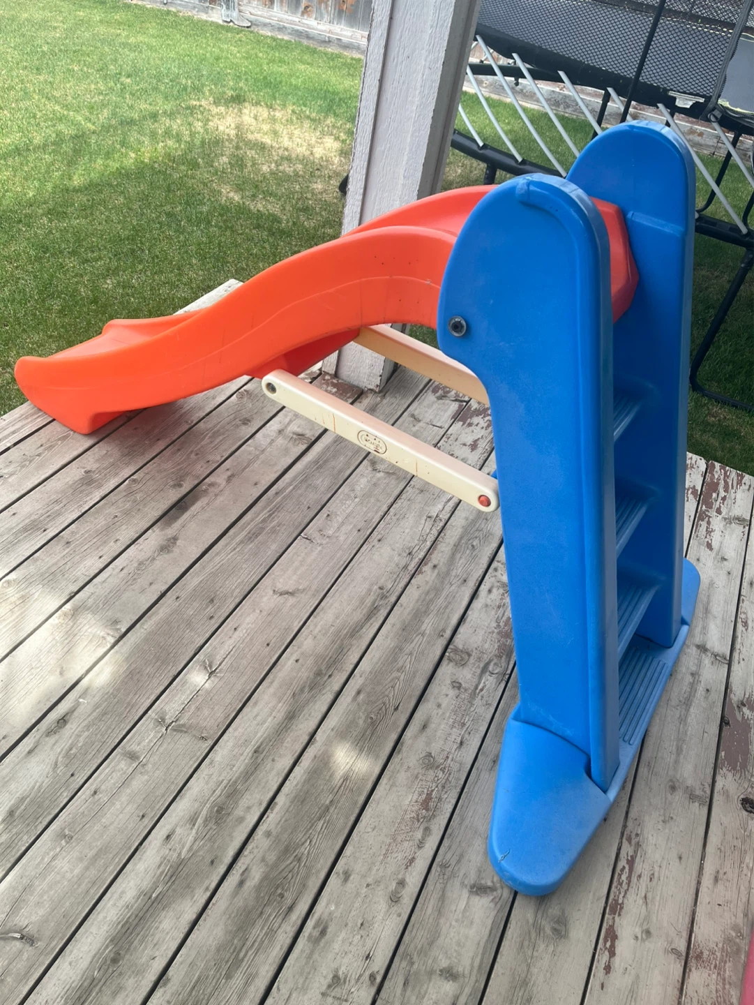 Kids Plastic Slide - Orange and Blue
