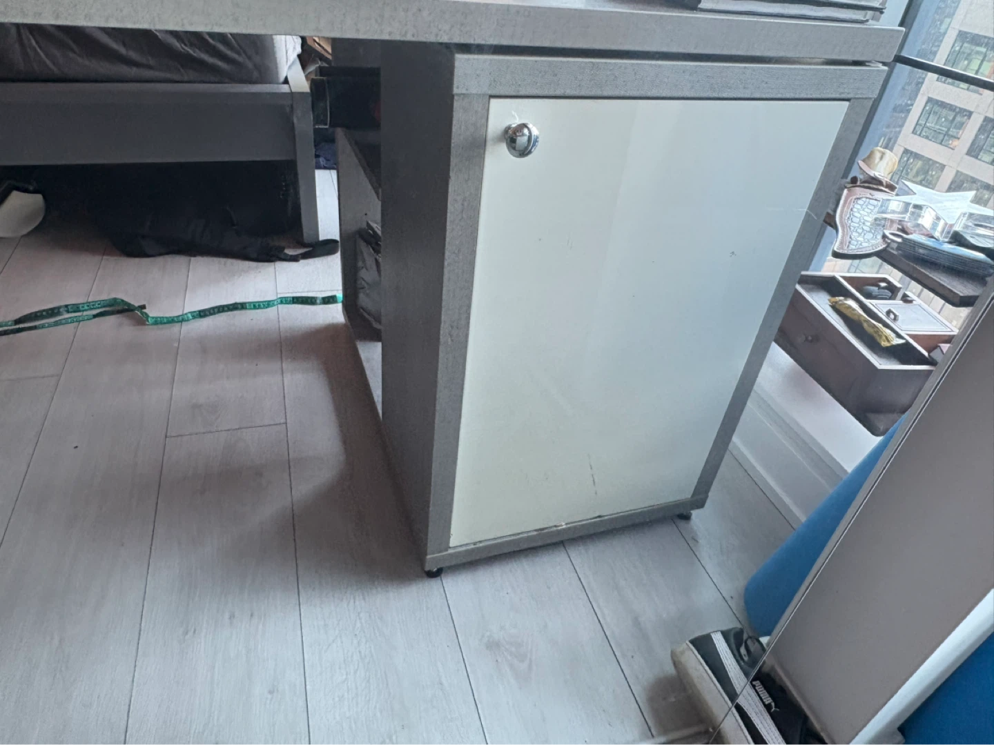Grey Modern Desk with Storage - photo 3