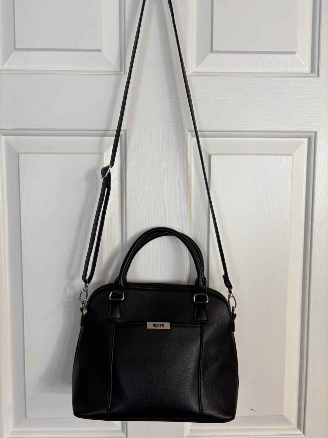 Roots Black Leather Satchel Handbag - photo 2
