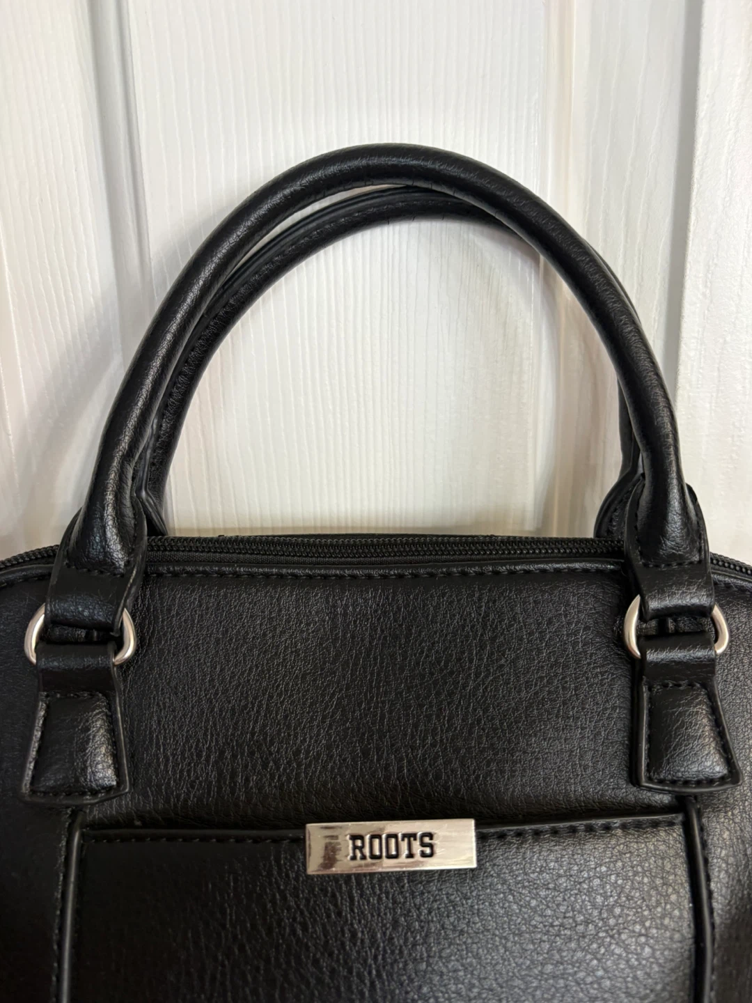 Roots Black Leather Satchel Handbag - photo 5