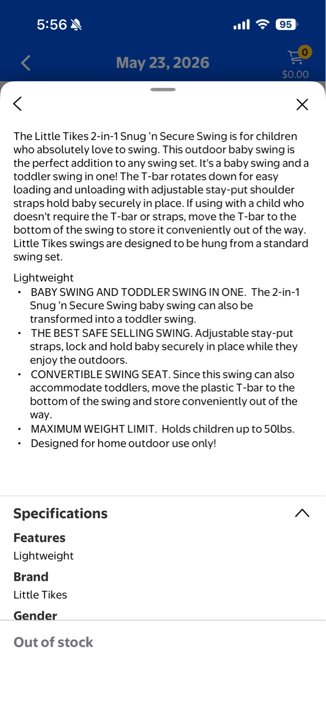 Little Tikes 2-in-1 Snug 'n Secure Swing - photo 4