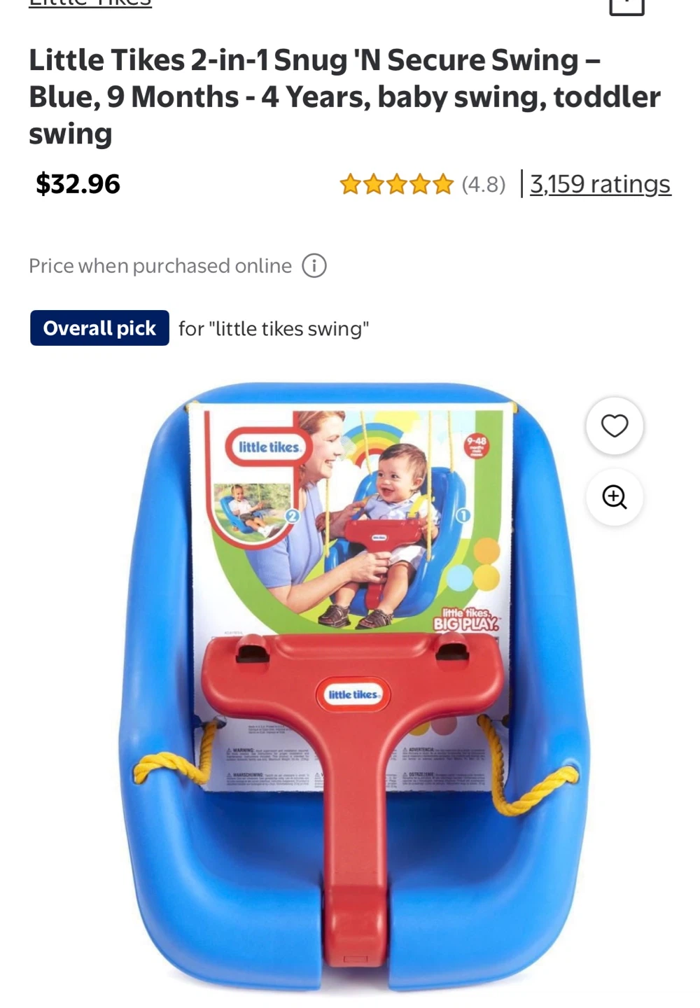 Little Tikes 2-in-1 Snug 'n Secure Swing