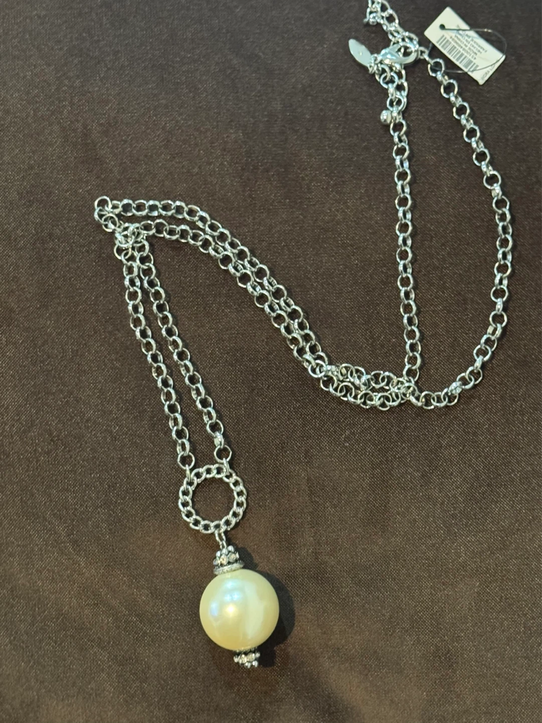 Chico's Pearl Pendant Necklace with Chain