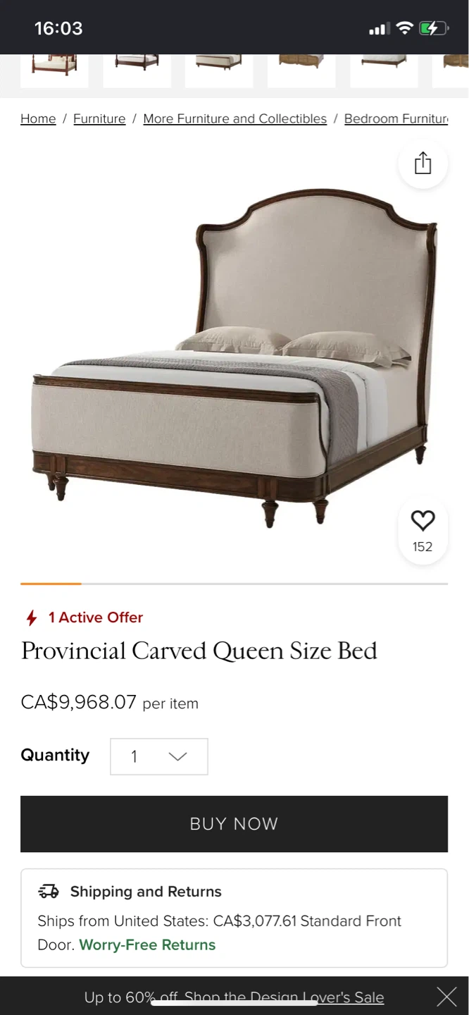 Luxury Harden French Queen Bed – Cherry Wood & Silk Upholstery - photo 2