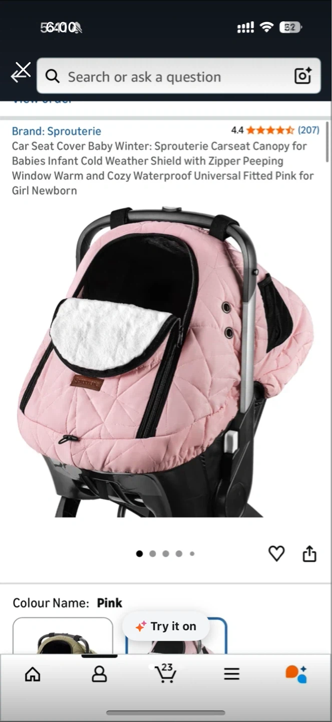 Sprouterie Baby Car Seat Cover - Pink