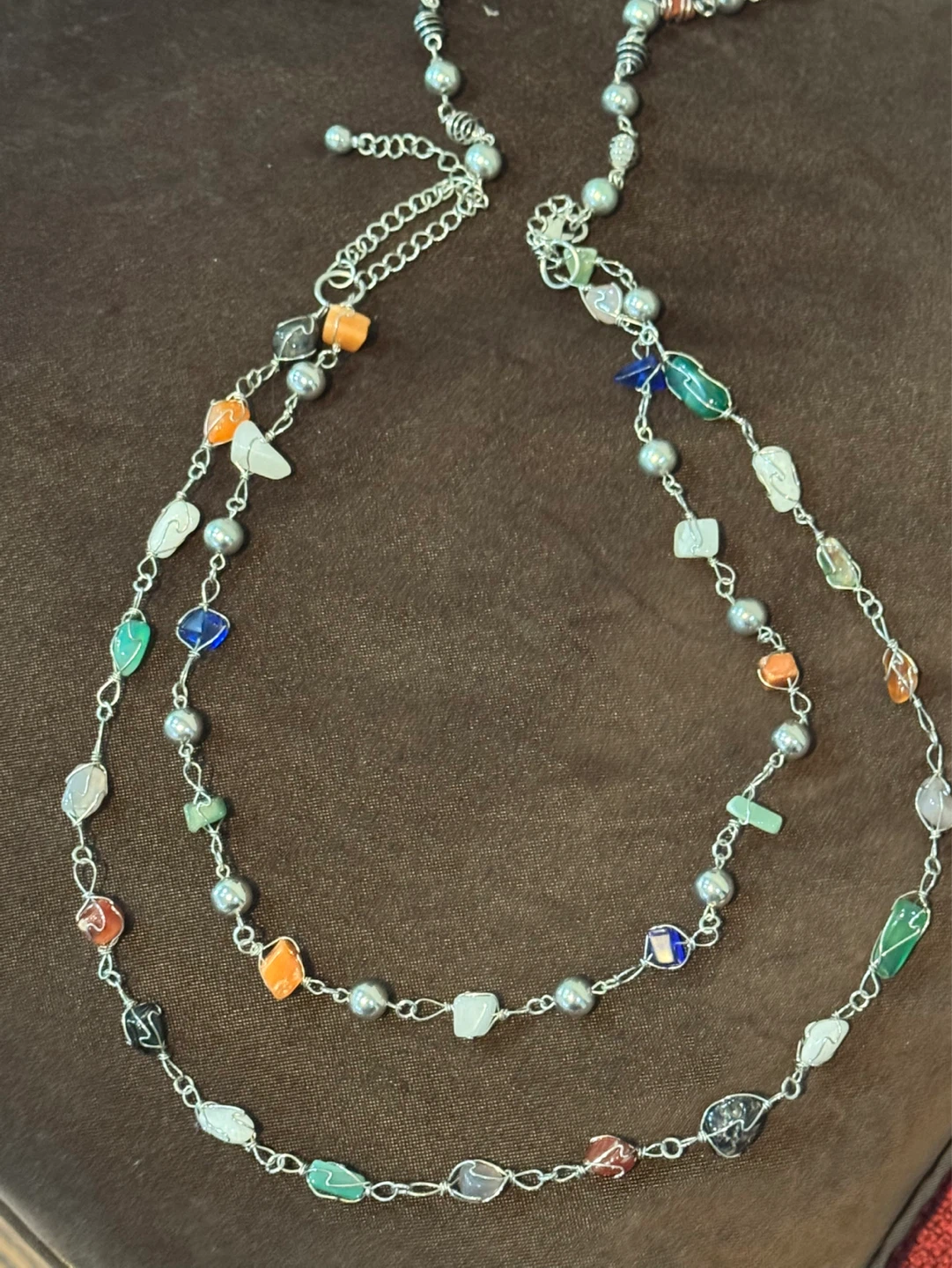 Multi-stone and Pearl Necklace