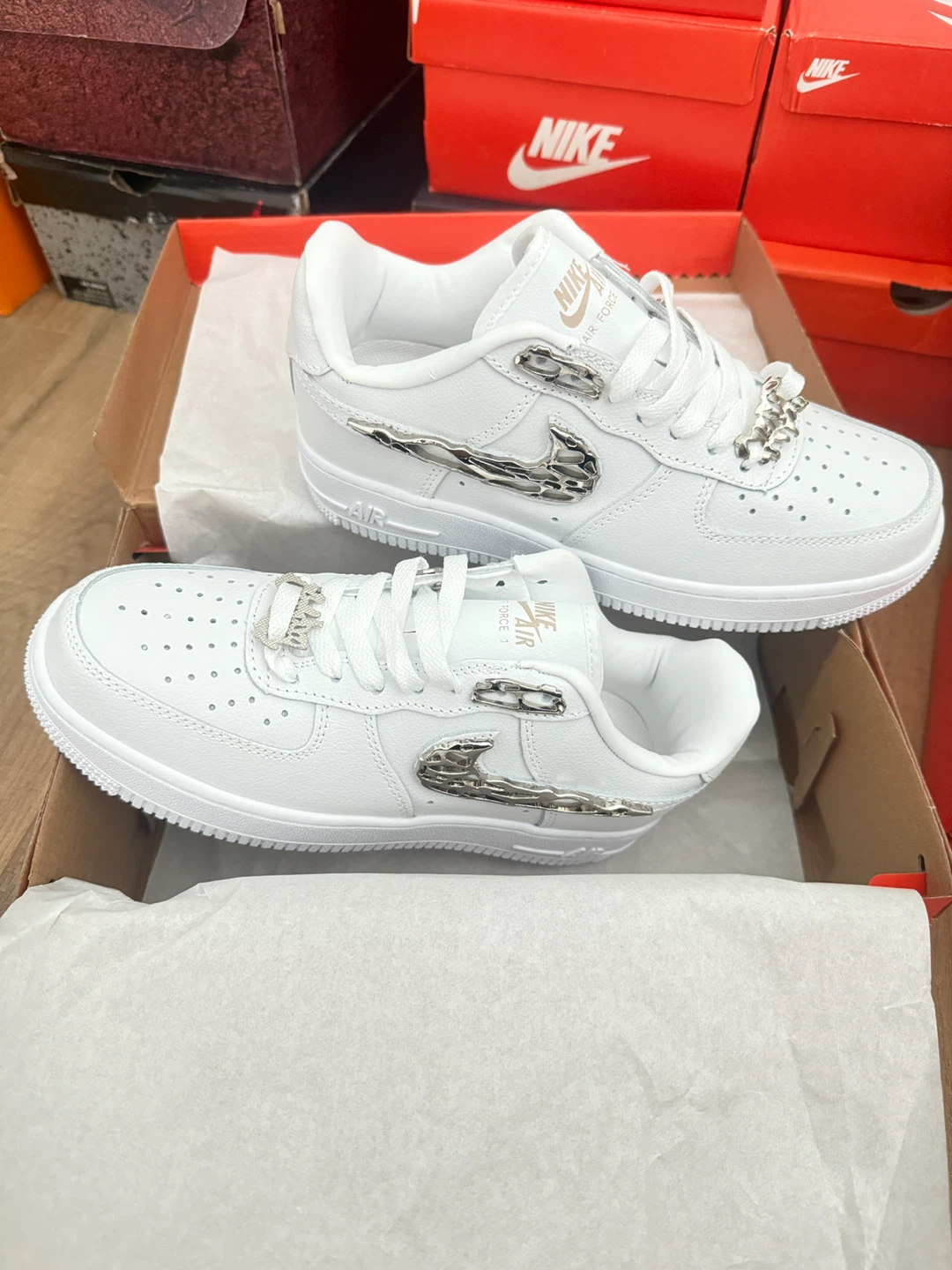 White Nike Air Force 1 Sneakers - photo 3
