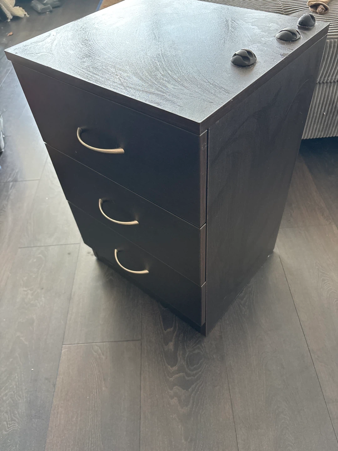 Dark Brown 3-Drawer Cabinet - photo 3