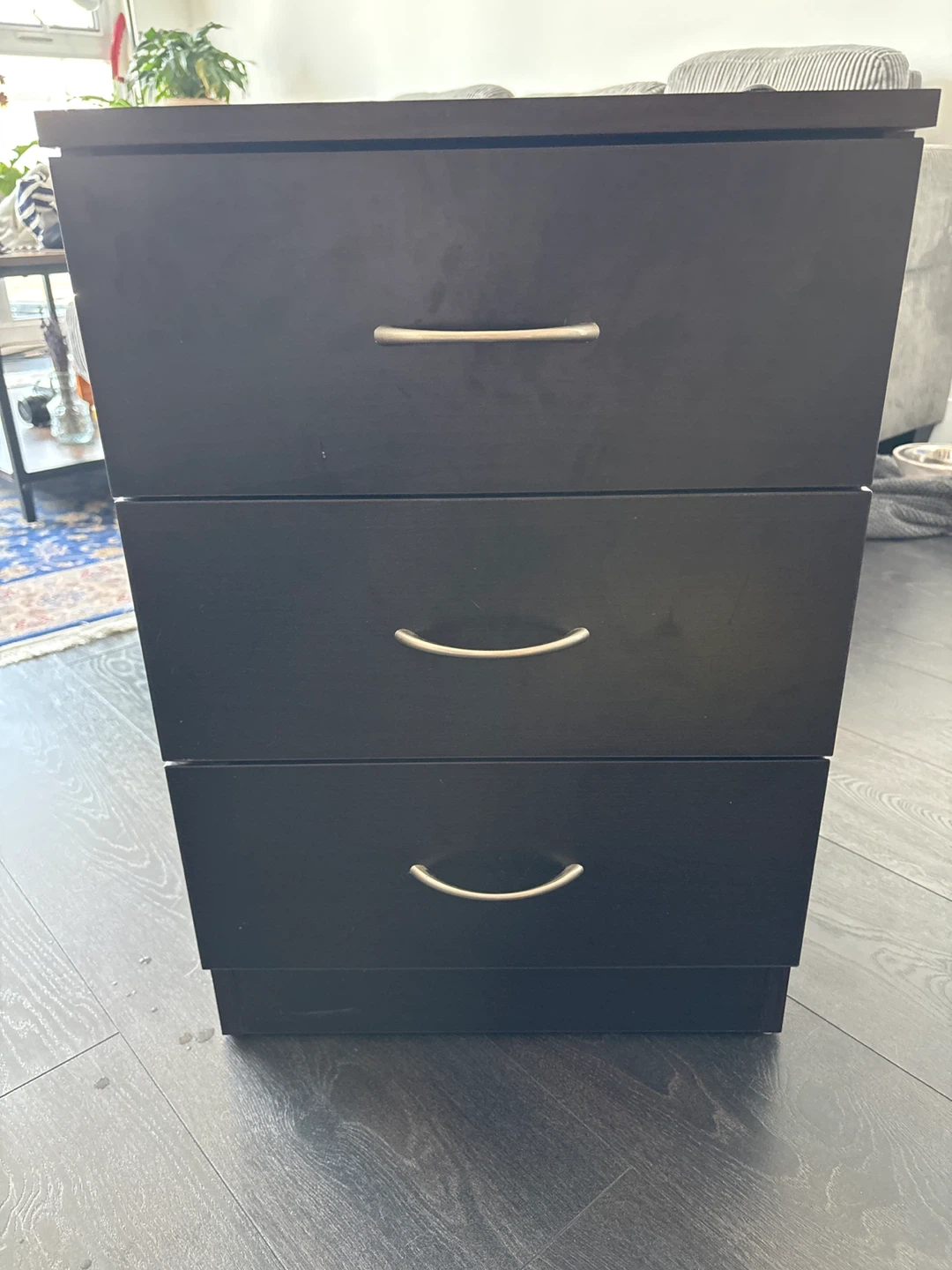 Dark Brown 3-Drawer Cabinet