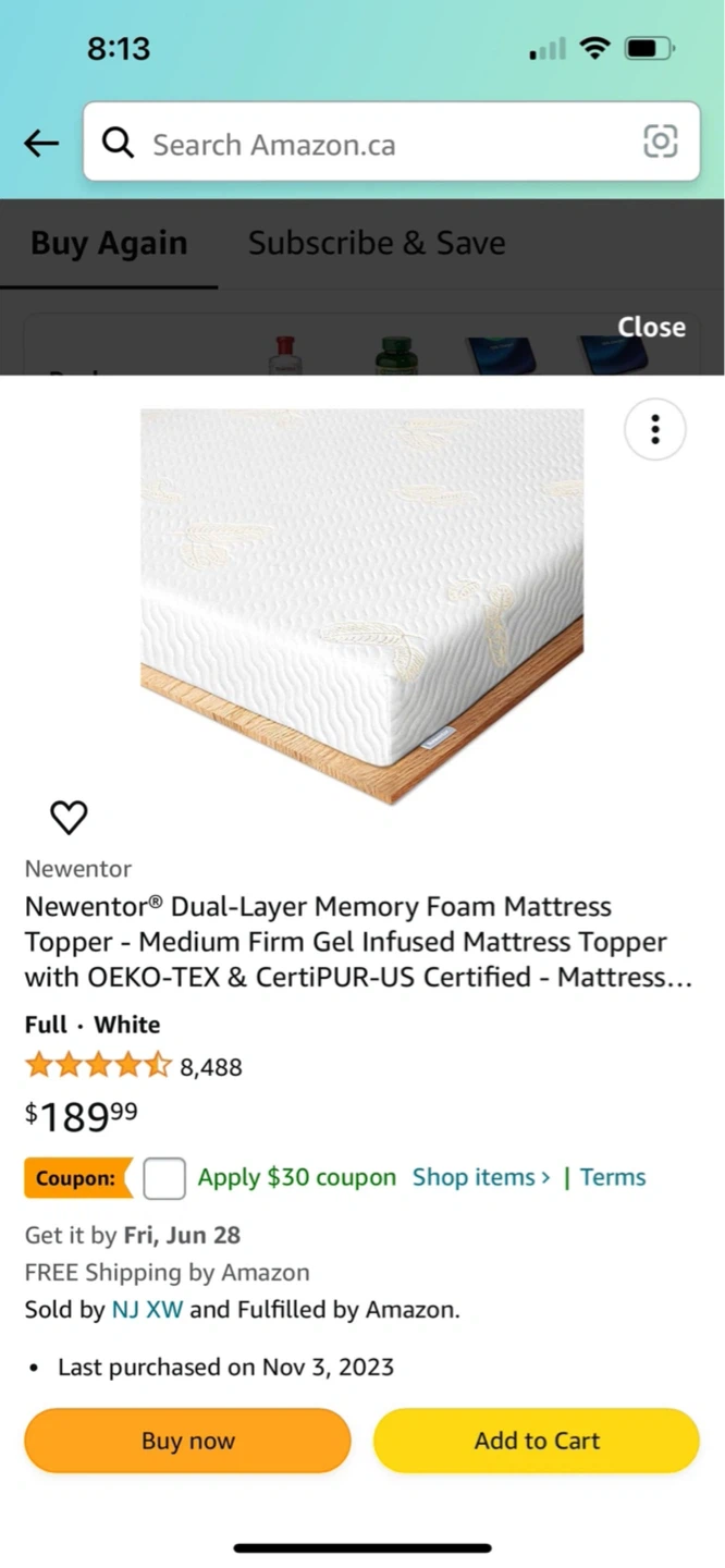 Free delivery- Newentor Full Mattress Topper - photo 2