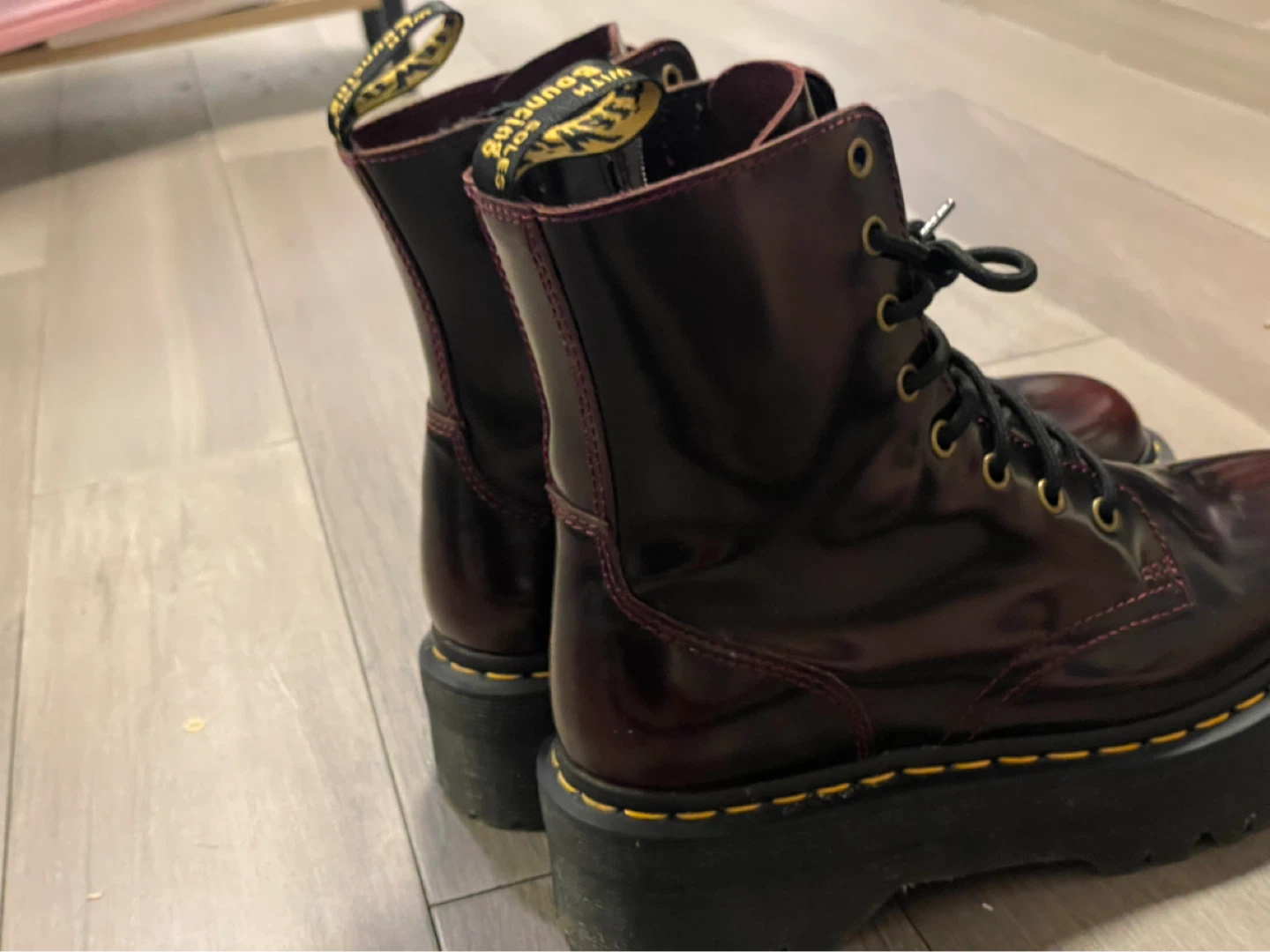 Dr. Martens Cherry Red Platform Boots - photo 3
