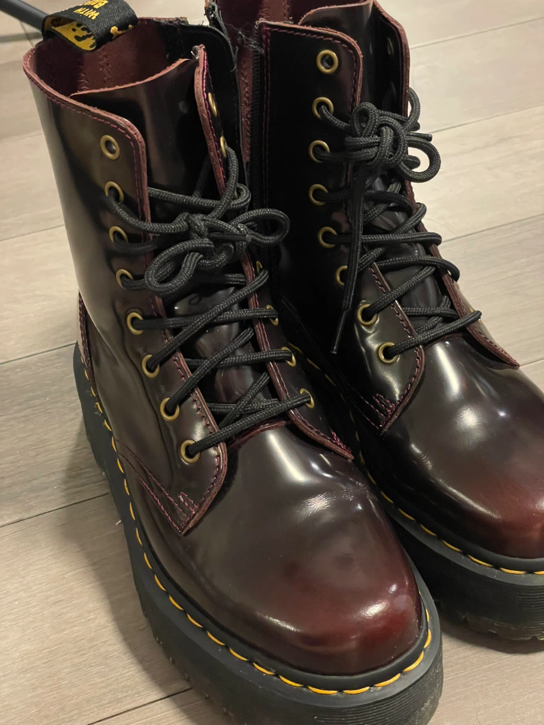 Dr. Martens Cherry Red Platform Boots