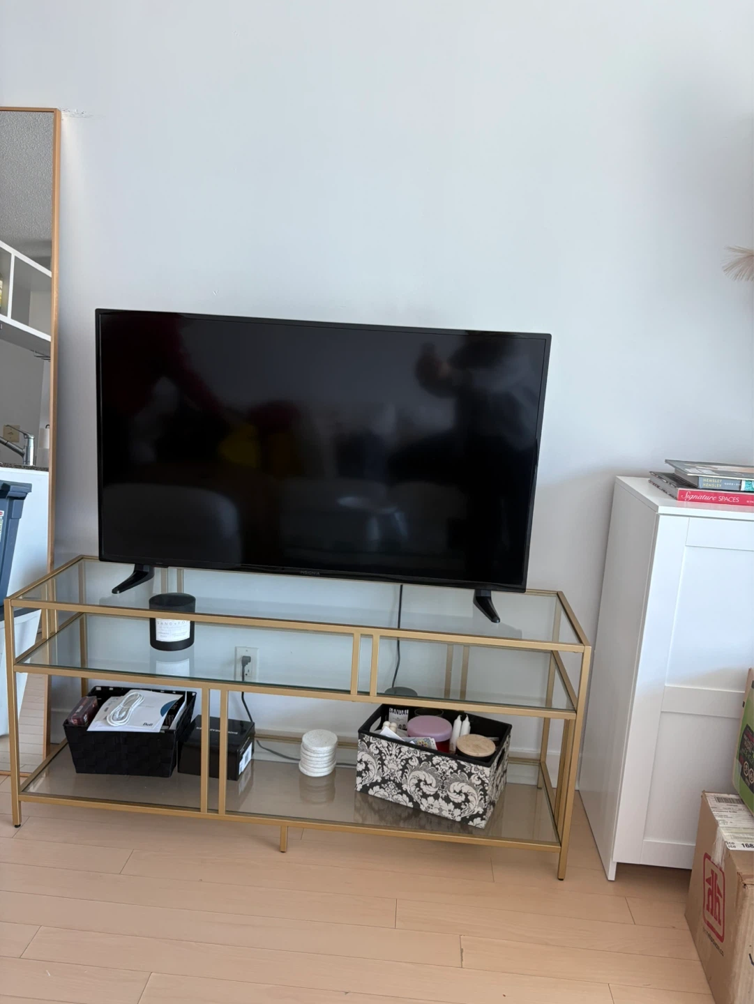 Gold Metal and Glass TV Stand - photo 2