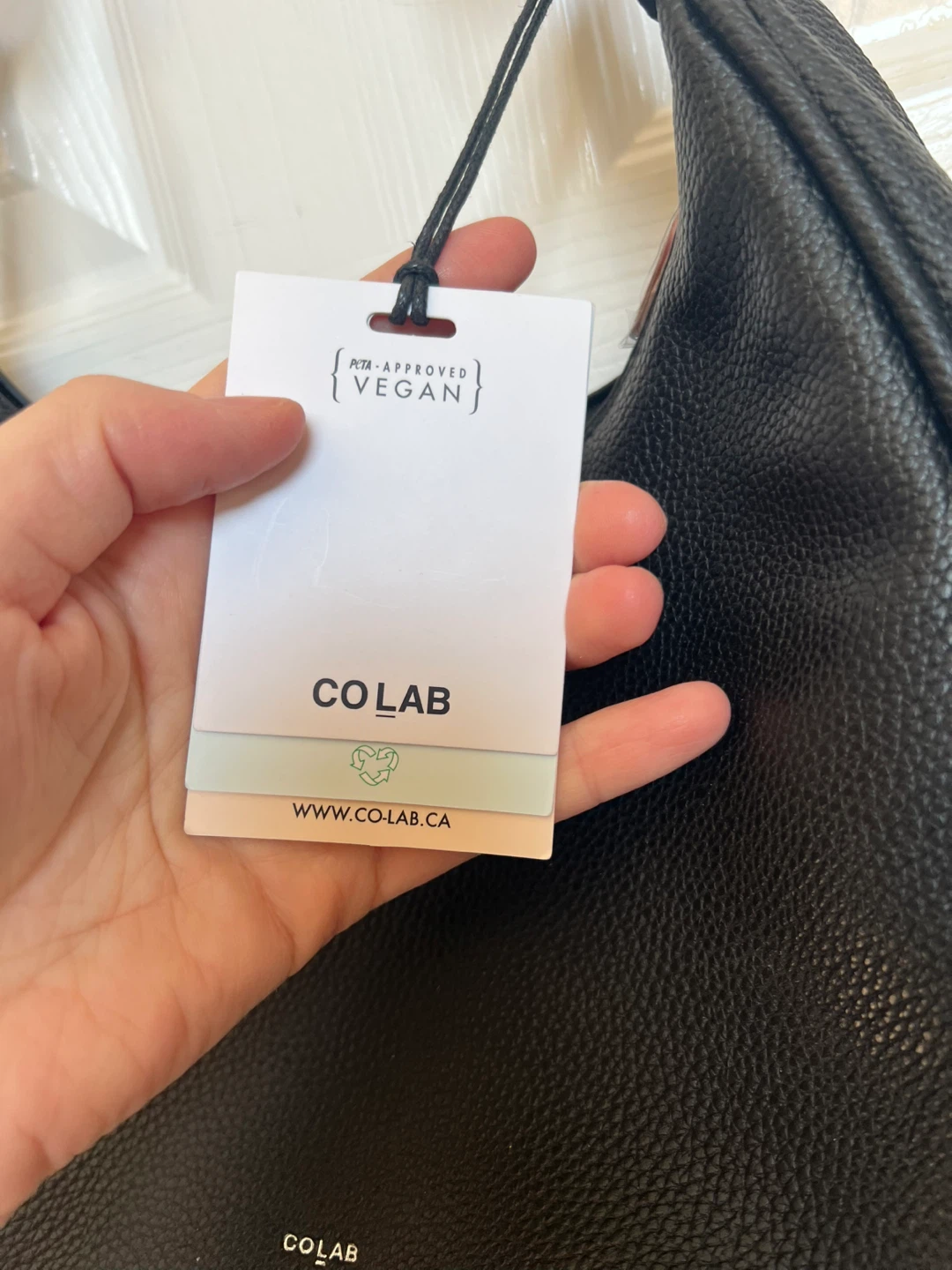 BNWT colab Black Vegan Leather Shoulder Bag - photo 2