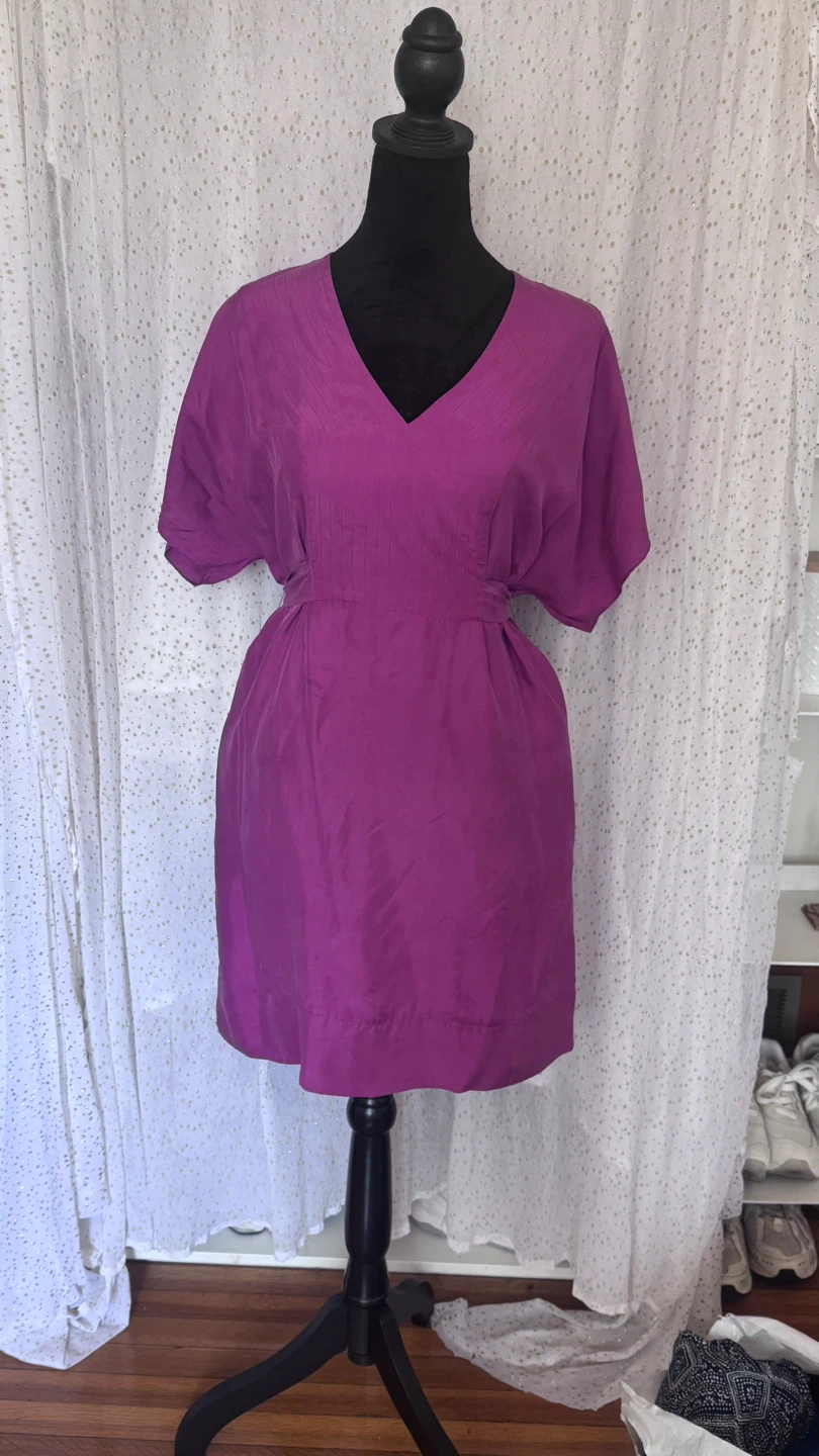 Touch Ups Magenta V-Neck Dress