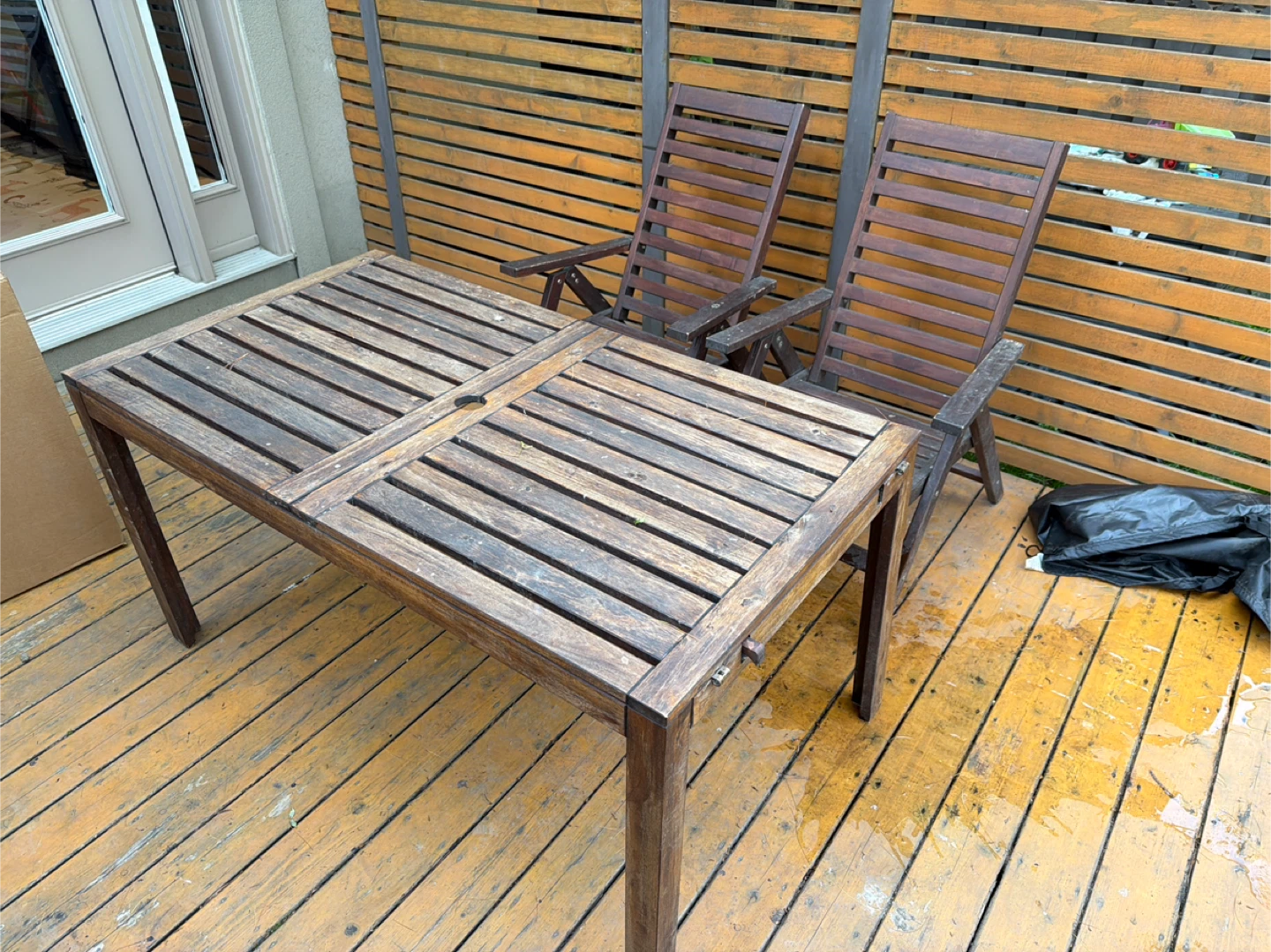 Wooden Patio Table and Chairs Set